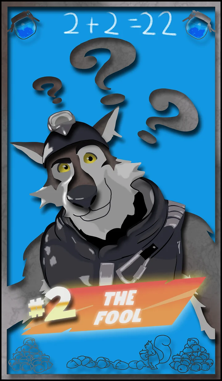 "Wendell The Fool" Tarot Cart Sticker product image (1)