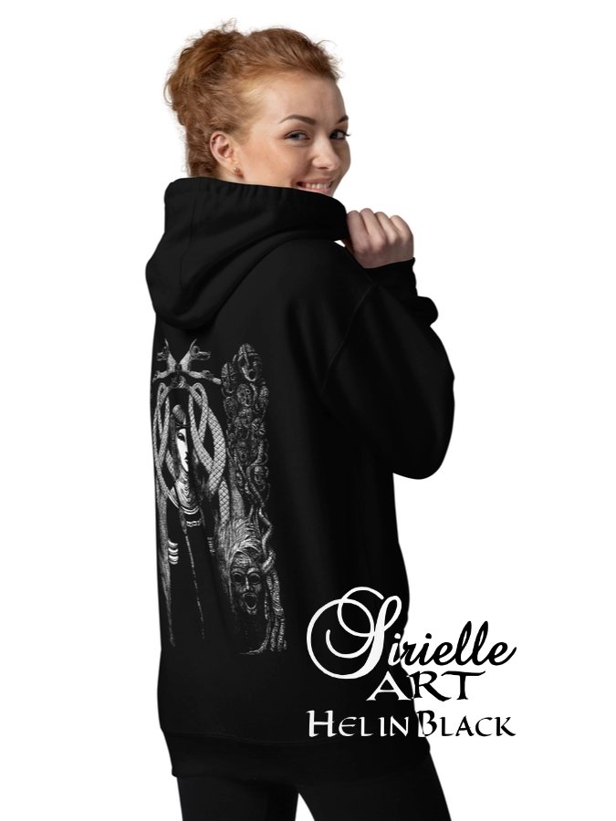 Hel in Black · Unisex Hoodie Front & Back 2 in 1 Print product image (1)