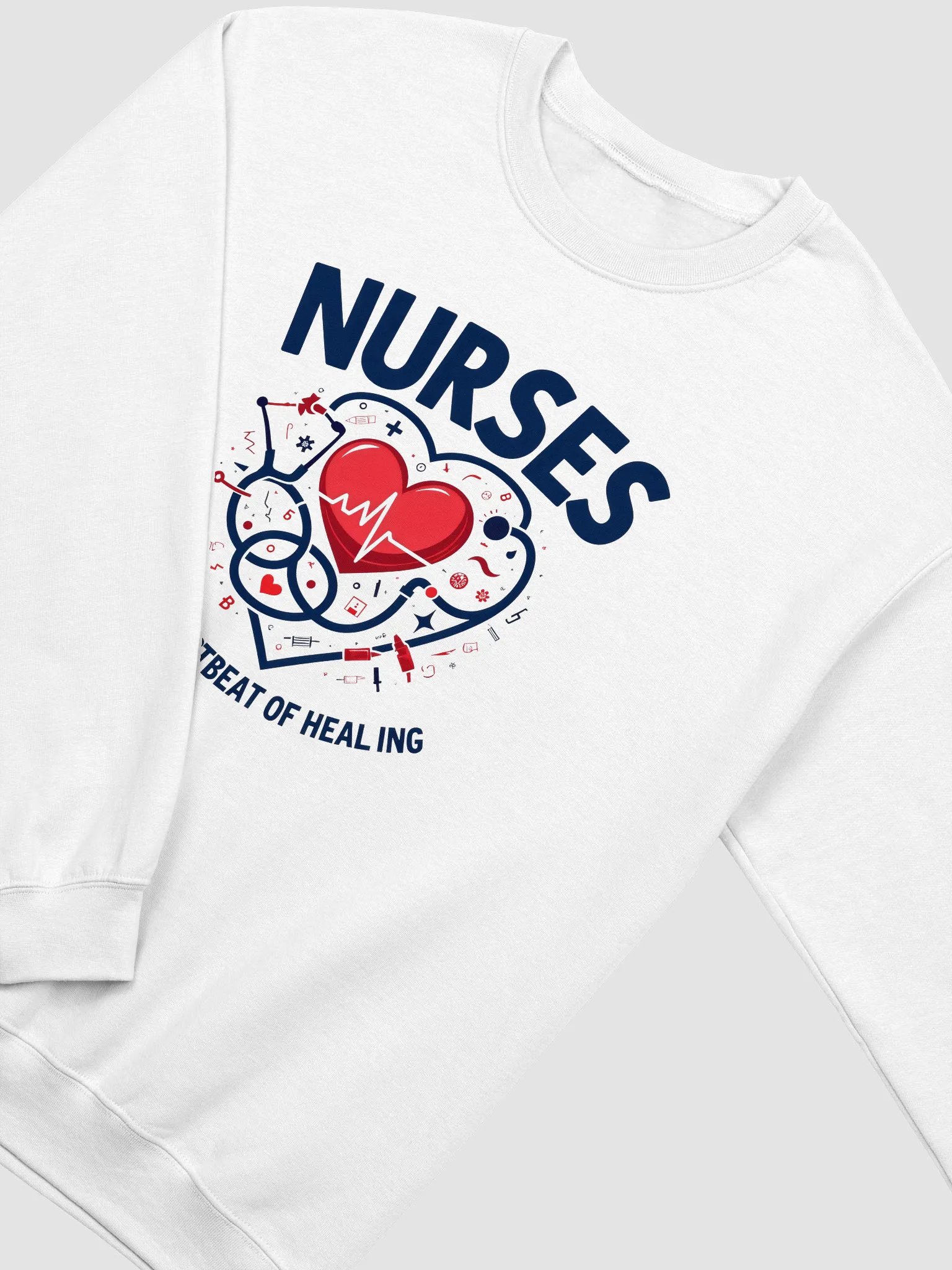 Heartbeat, Healing, stethoscope, nurses Crewneck Sweatshirt product image (8)