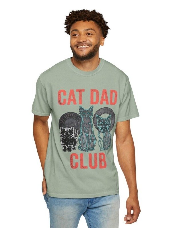 Cat Dad Club T-shirt | Three Cats Graphic Tee product image (115)