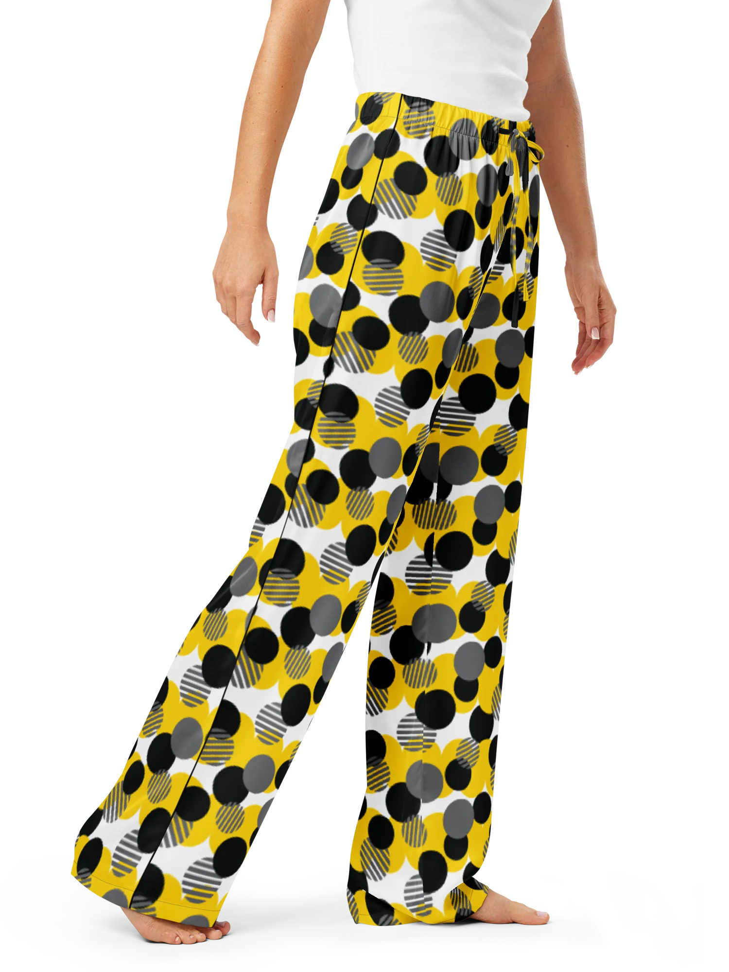 Cozy Chic Modern Geometric Polka Dot All-Over Print Women's Pajama Pants product image (8)
