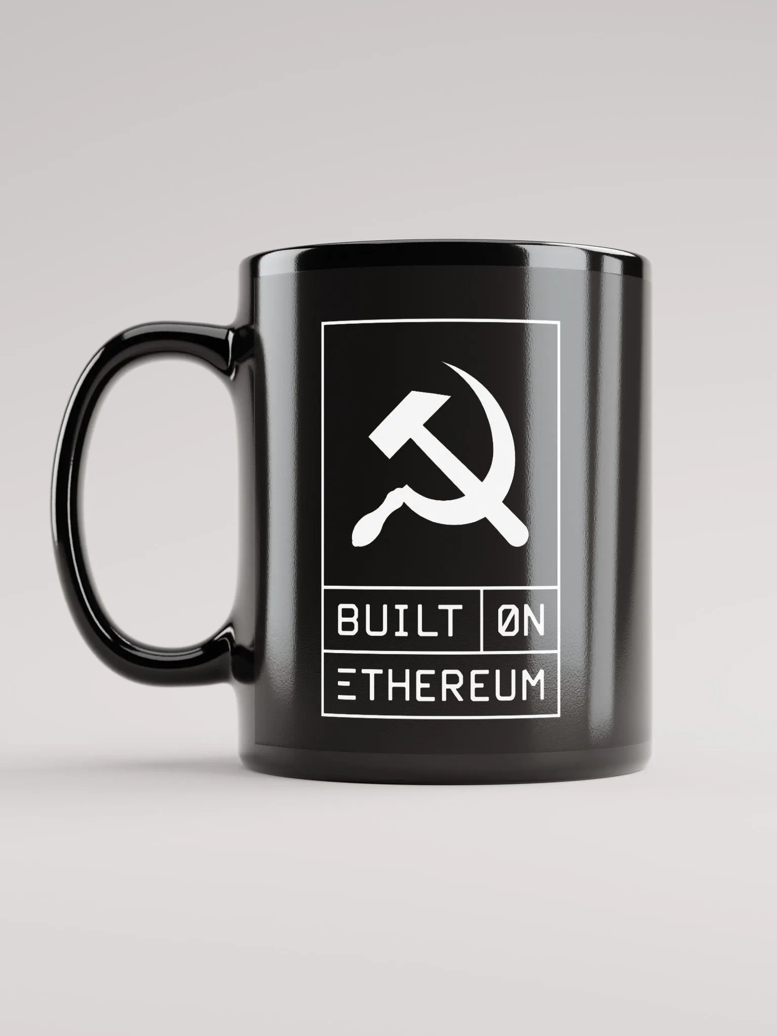 Built on Ethereum black mug product image (6)