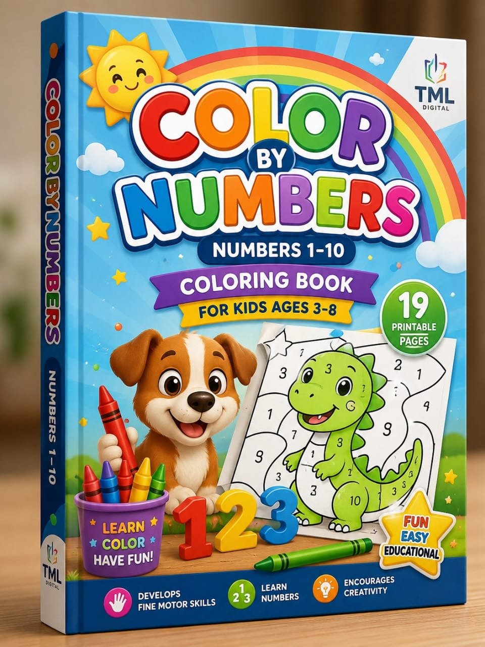 Color by Numbers: Numbers 1–10 – Fun & Easy Coloring Book for Kids Ages 3–8 | 19 Printable PDF Pages product image (1)