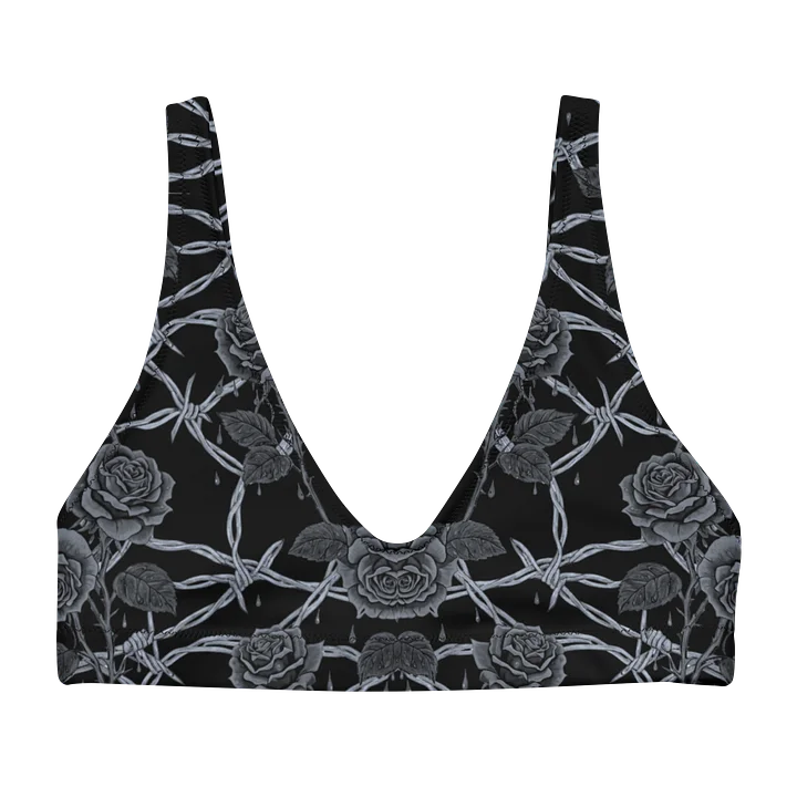Grayscale Barbed Wire & Roses Padded Top product image (1)