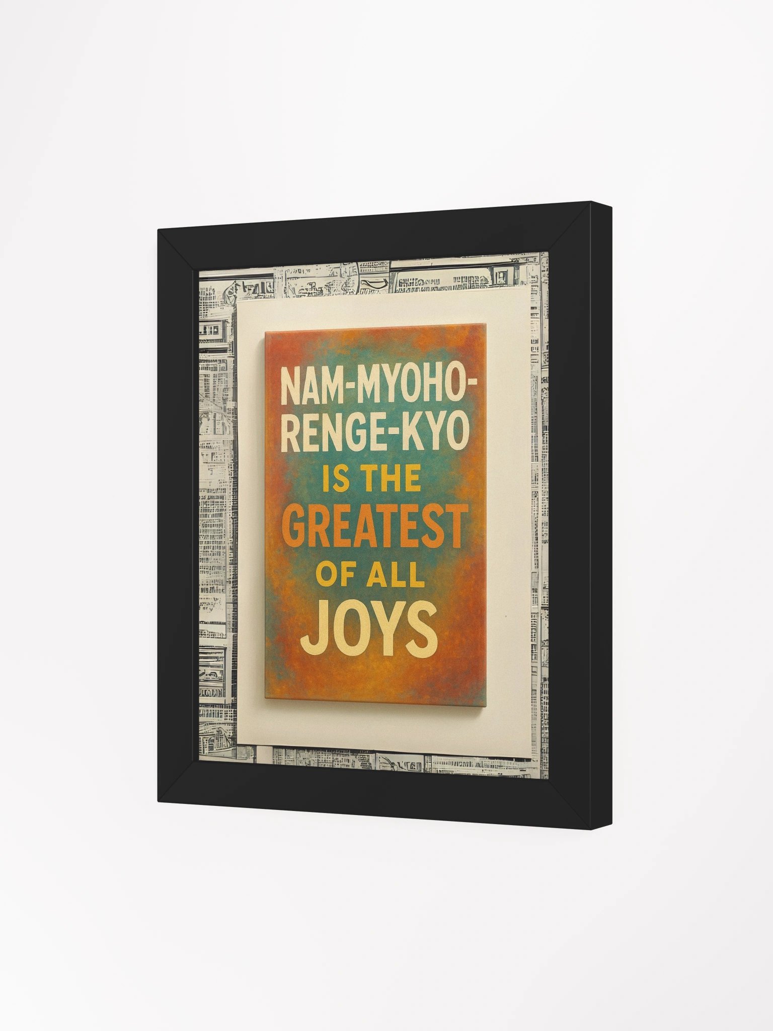 Nam-Myoho-Renge-Kyo Wall Art – "The Greatest of All Joys" Quote – Framed Buddhist Poster for Home or Altar product image (3)