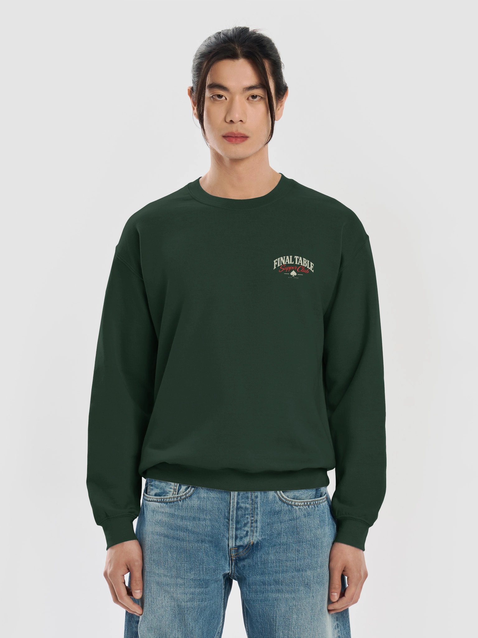 Final Table Supper Club Crewneck--Forest Green product image (5)