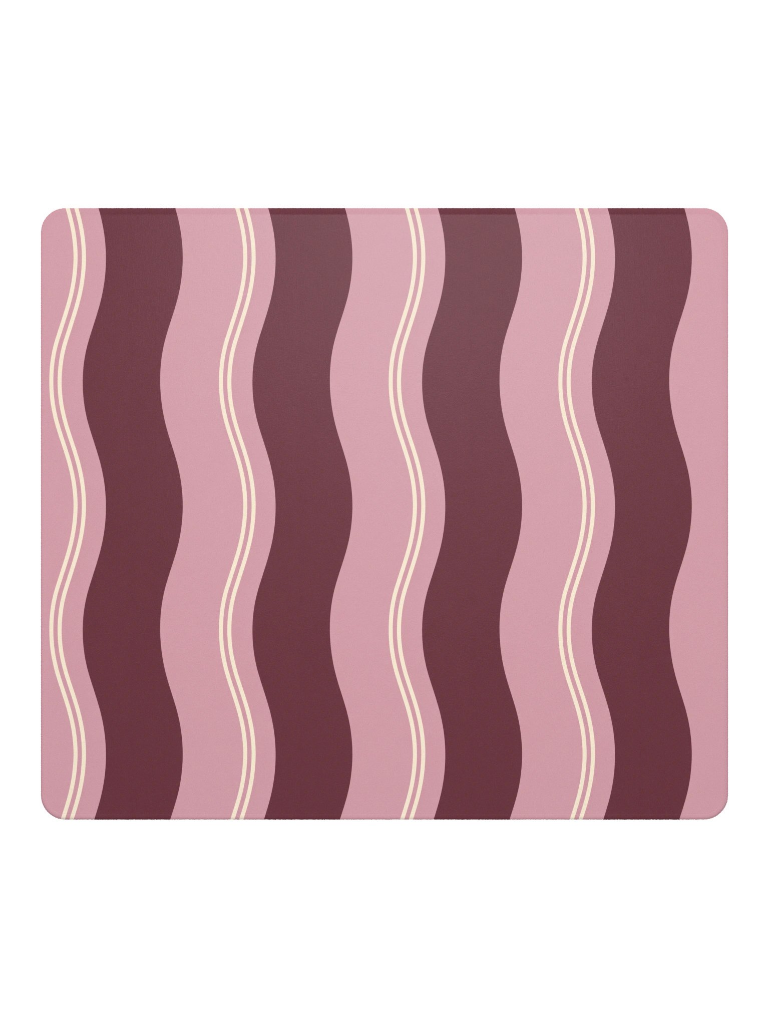 Rose Ribbon Gaming Mouse Pad — Pink & Burgundy Stripes product image (3)