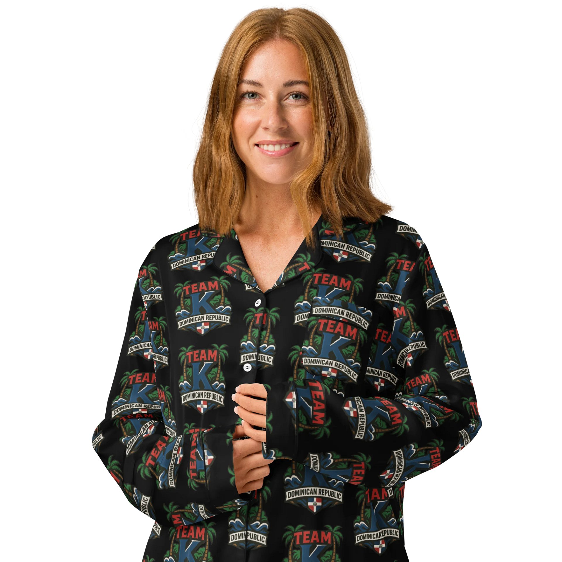 TEAM K Dominican Republic Women's Long Sleeve Pajama Top product image (3)