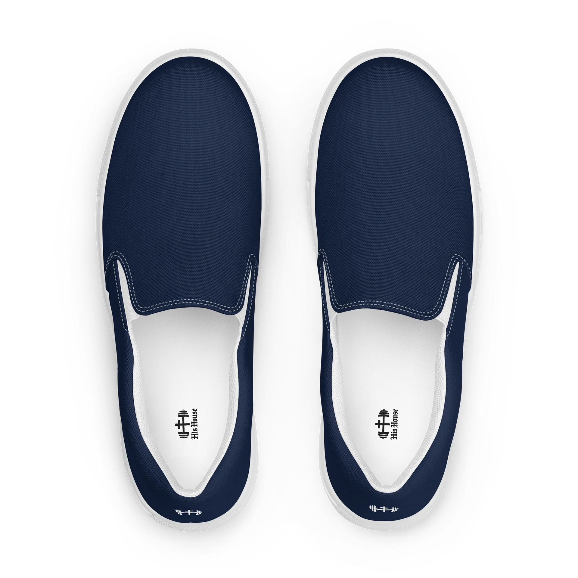 Womens His House Canvas Slip Ons - Navy product image (4)