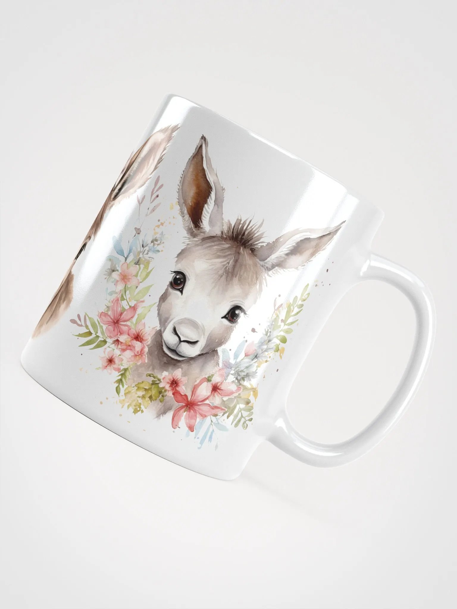 Floral Donkey Trio White Glossy Mug product image (6)