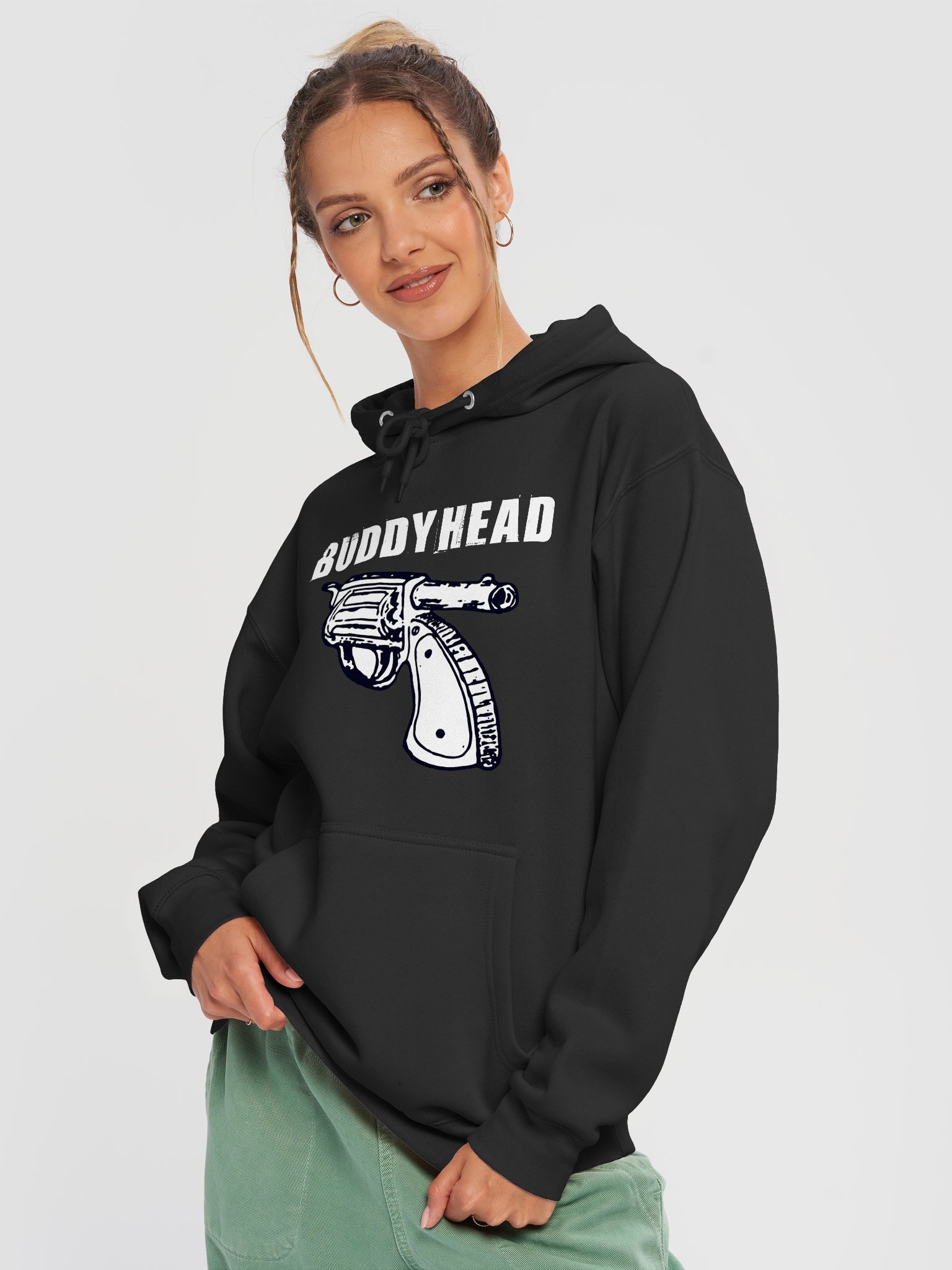 Buddyhead Backwards Gun logo hoodie product image (3)