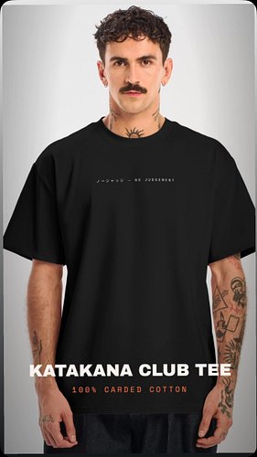 House music won’t judge you. Neither do we.🧡
The KATAKANA CLUB tee - our new two-sided drop. Oversized fit carded cotton, kat...