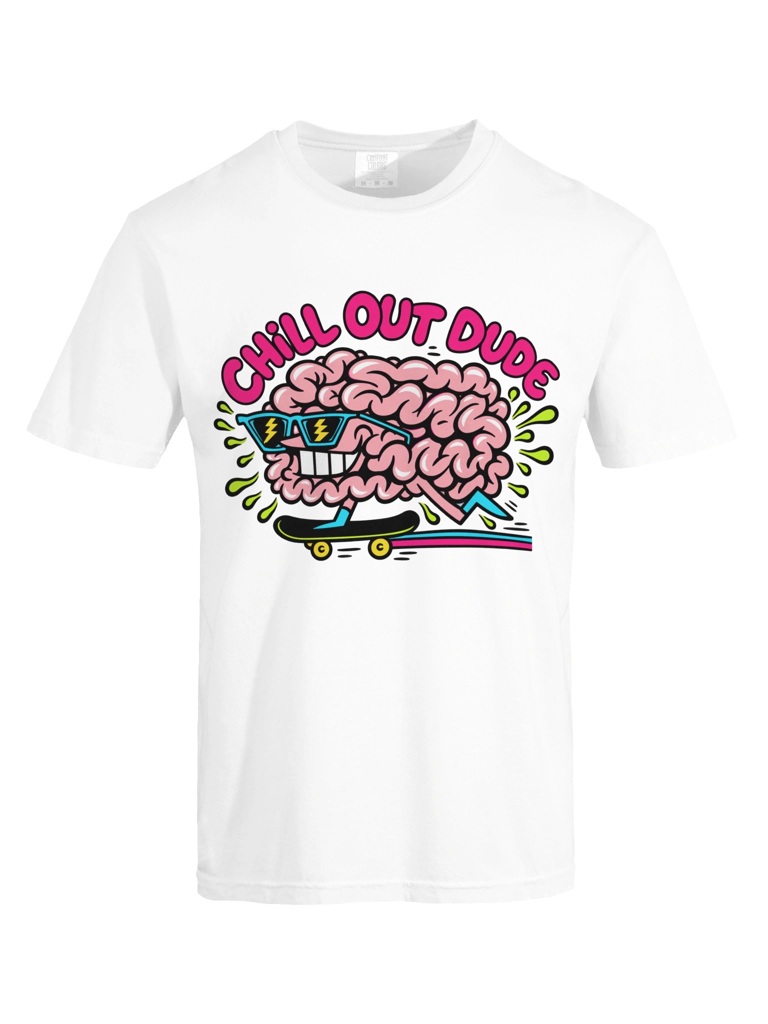 Chill Out Dude Pink Brain Skate Tee product image (9)