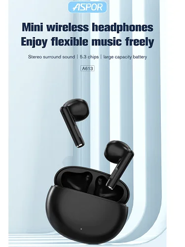 Aspor A613 BT5.3 Wireless TWS Earbuds - Stereo Sound with USB-C Charging Case product image (7)