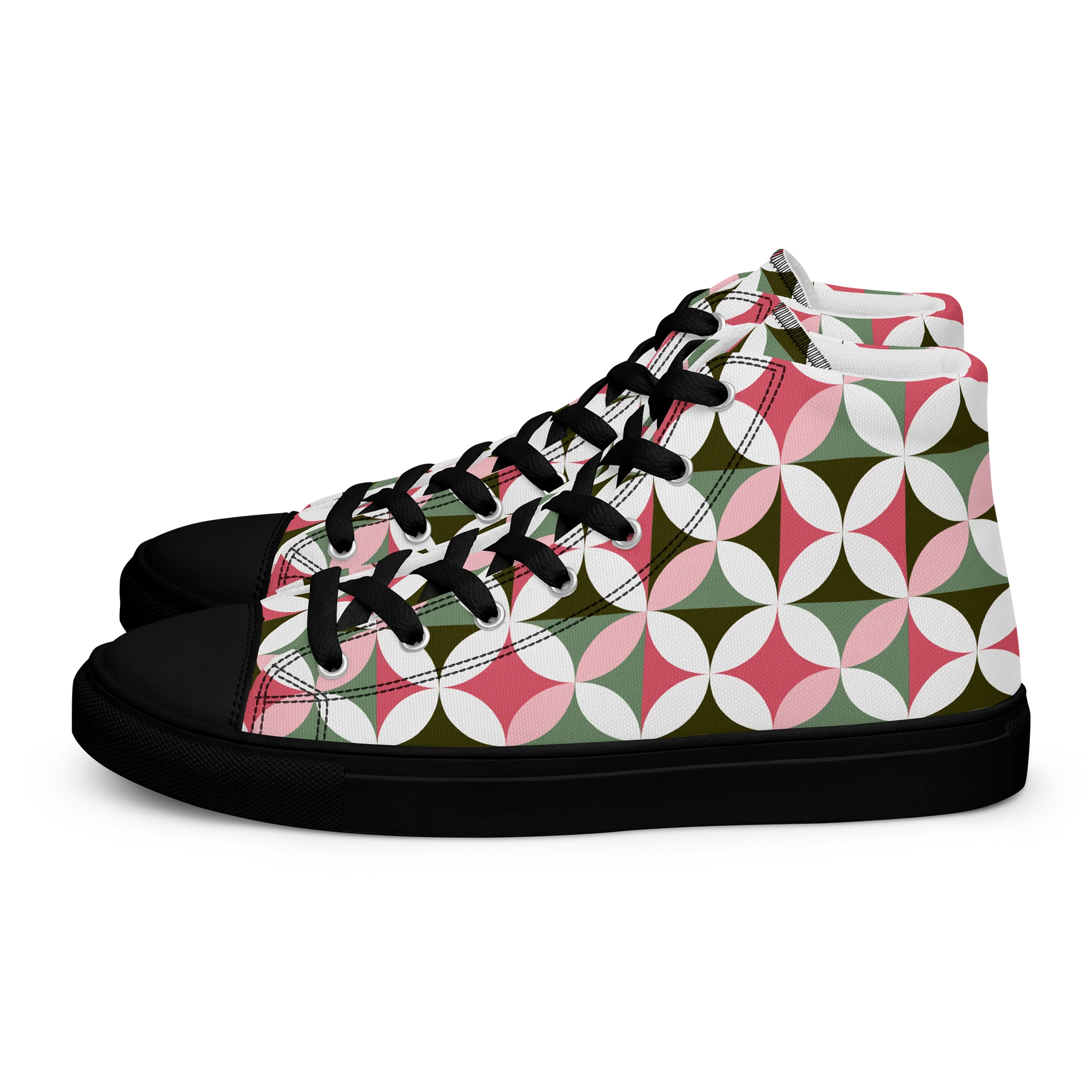 Retro Bloom High-Top Canvas Shoes product image (1)