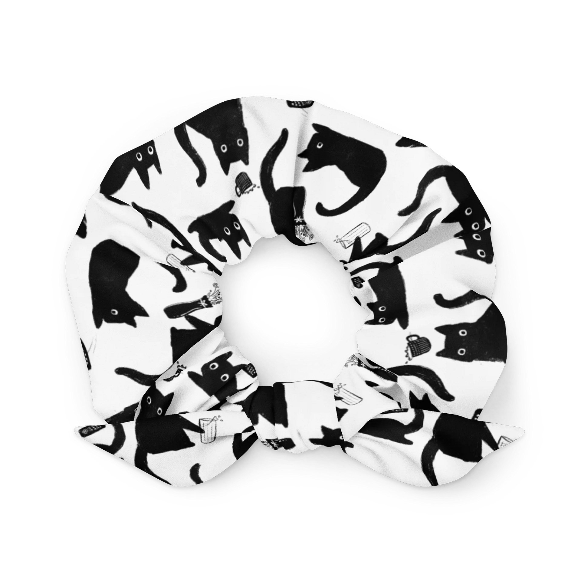 Bad Cats Knocking Stuff Over Patterned Scrunchie product image (1)