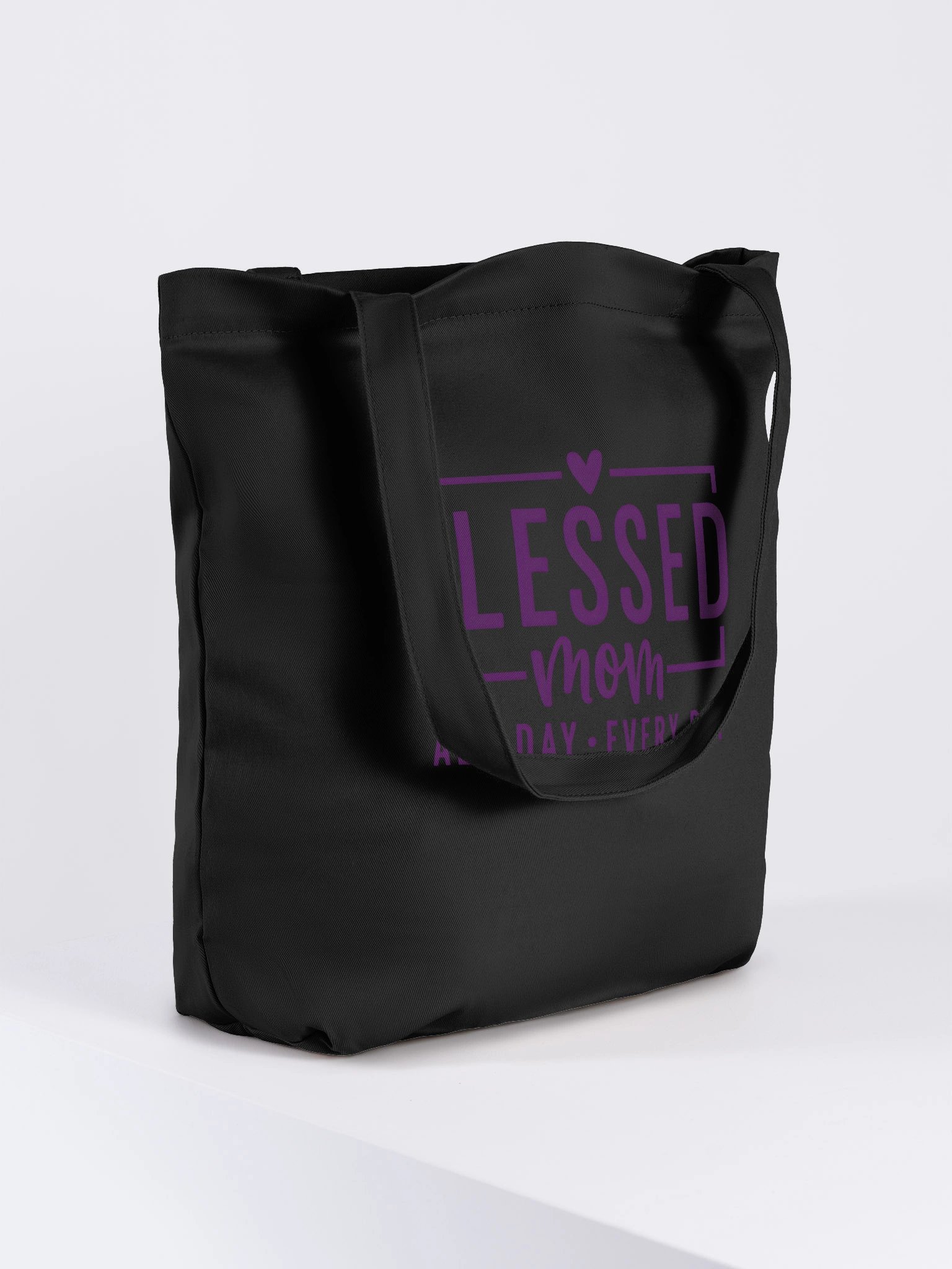 Blessed Mom Tote Bag | Heart Accented Script Design | Motherhood On The Go product image (4)