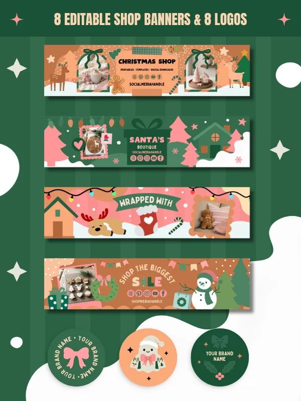 Cute Coquette Christmas Etsy Shop Kit product image (9)