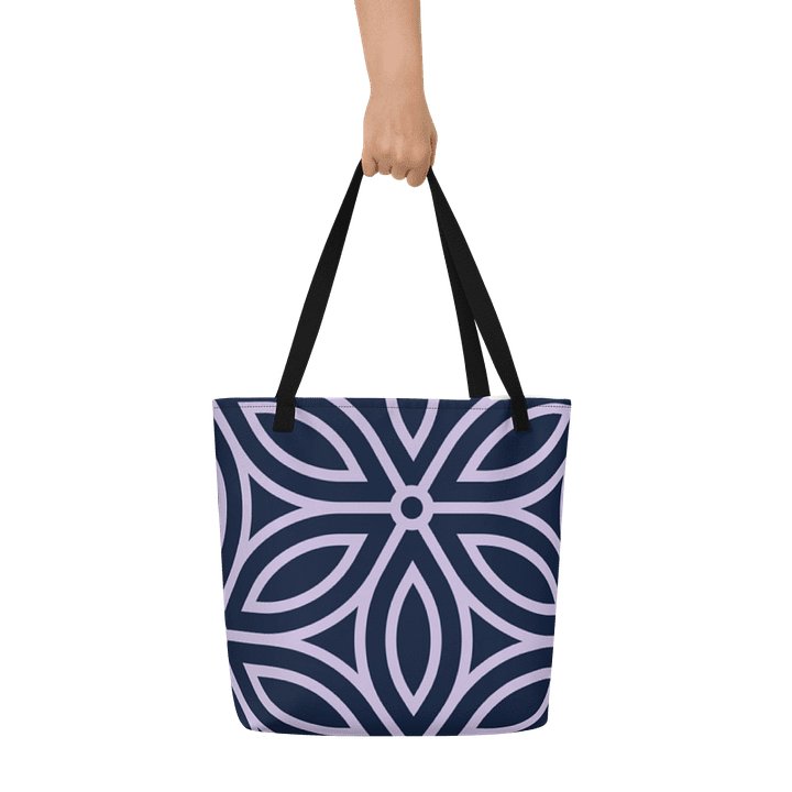 Lavender Petal Symmetry Large Tote Bag product image (1)