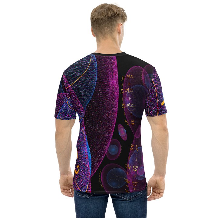 Poinsot's Pixel Spaceship 2 - Physics of the Gyroscope Men's Crew Neck T-Shirt product image (2)