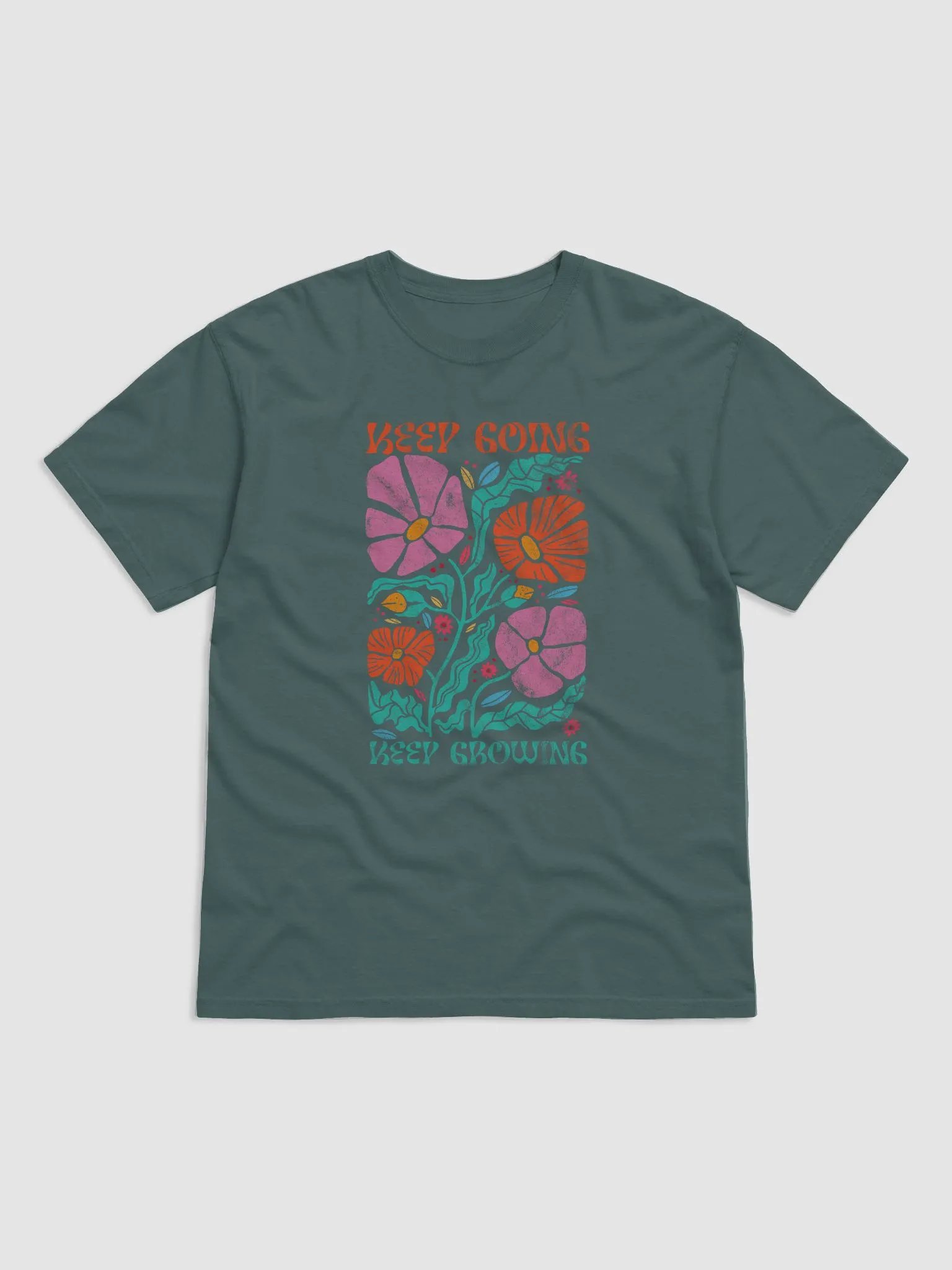 Keep Going Keep Growing Boho Retro Disco Flowers | Aesthetic, Hippie, Psychedelic & Motivational Tees product image (4)