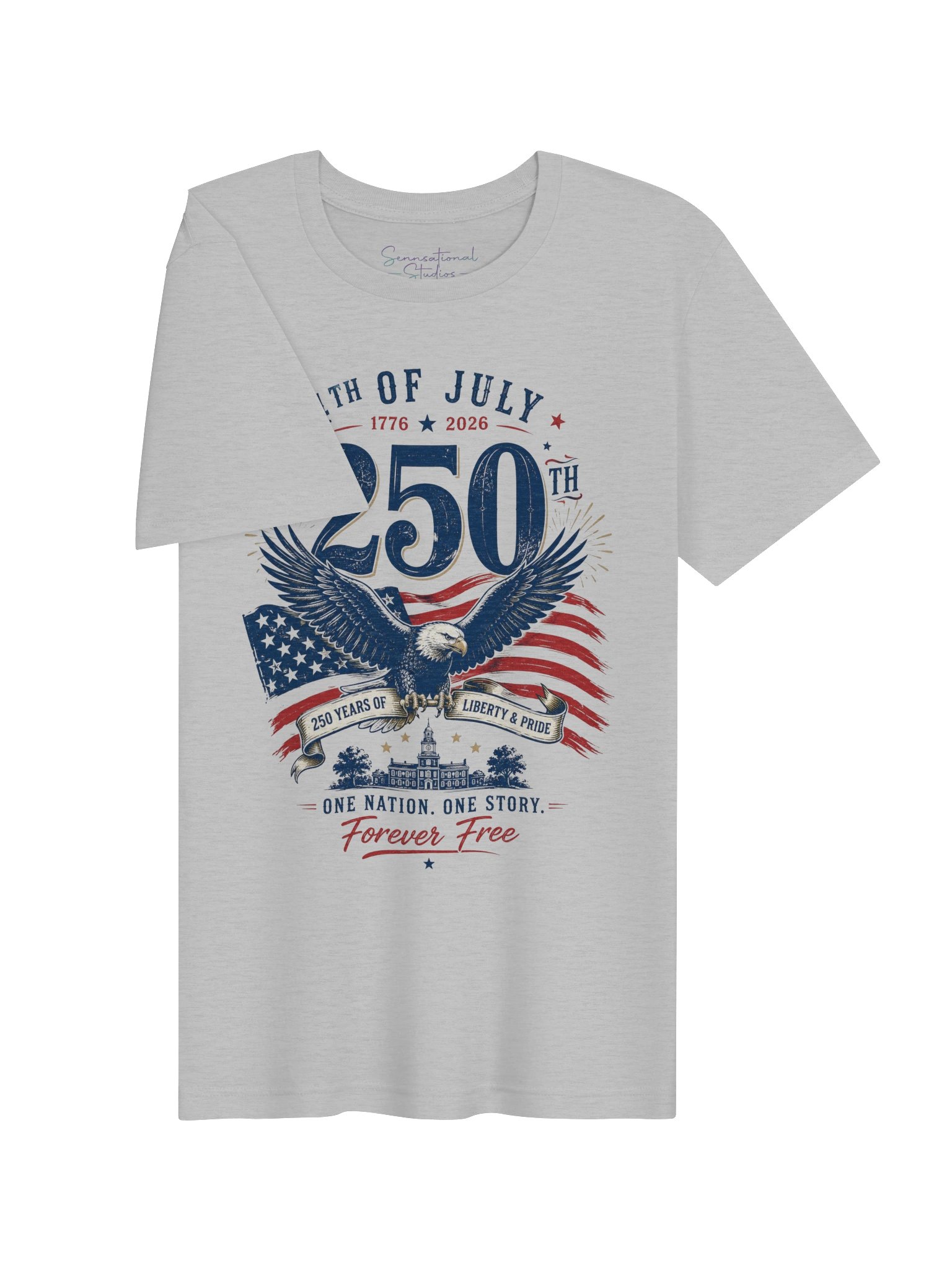 Forever Free — America 250th 4th of July Shirt | Patriotic Bald Eagle Tee (1776–2026) product image (3)