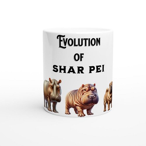 Found the mug that proves evolution has a wicked sense of humor: Hippo to Shar Pei Evolution Mug - Unique Gift for Animal Lov...