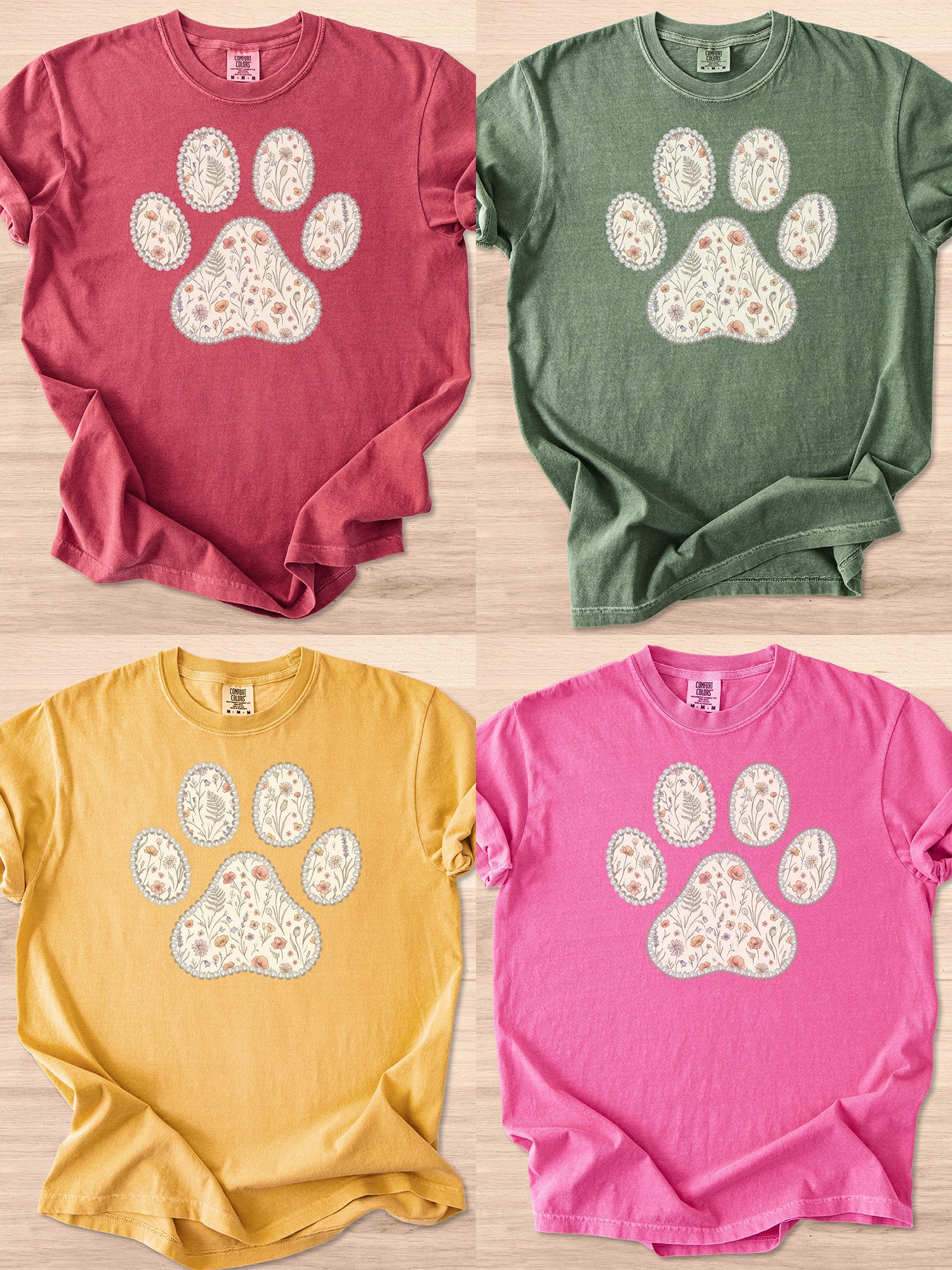 Floral Pearl Dog Paw Tee product image (43)