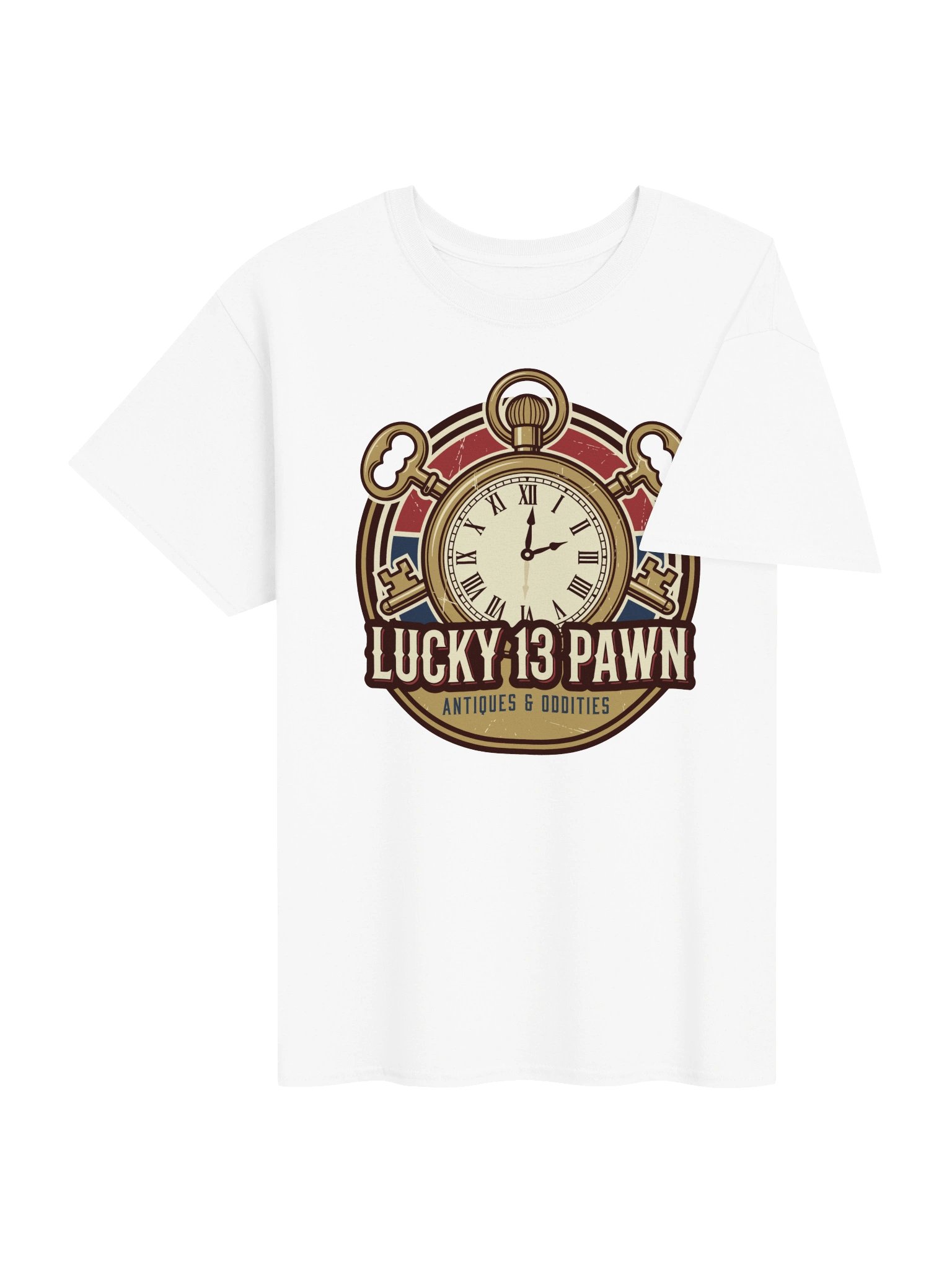 Lucky 13 Pawn – Vintage Horror Badge T-Shirt product image (46)