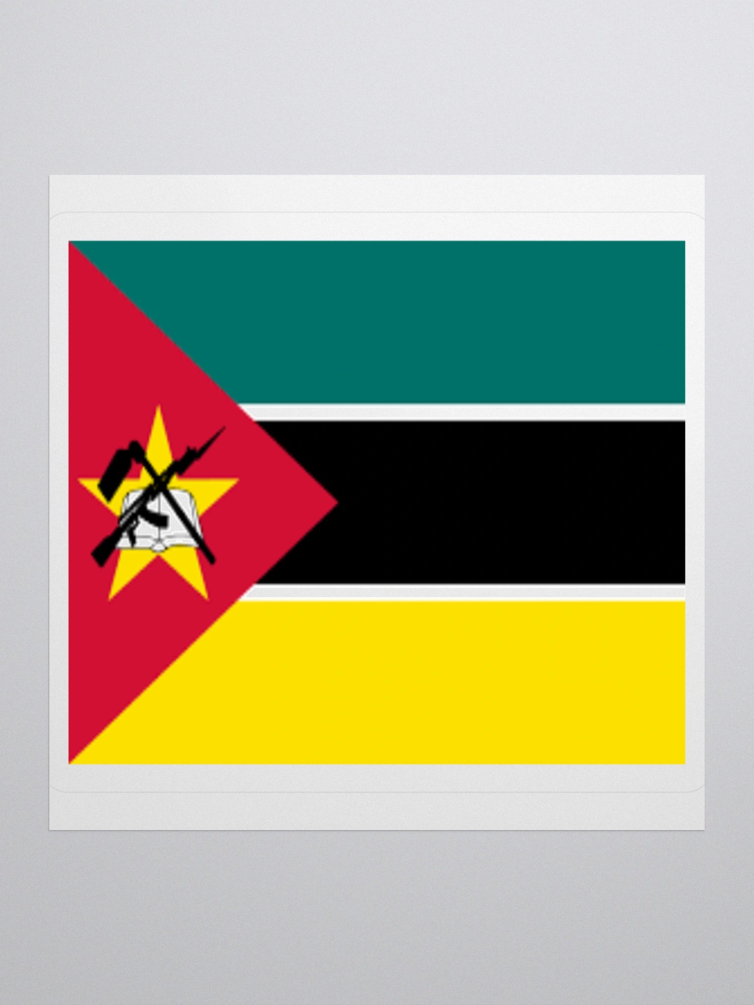 Exclusive Mozambique Flag Kiss-Cut Sticker by TDS Music - Unique Design (3" x 3", 4" x 4", 5.5" x 5.5") product image (2)