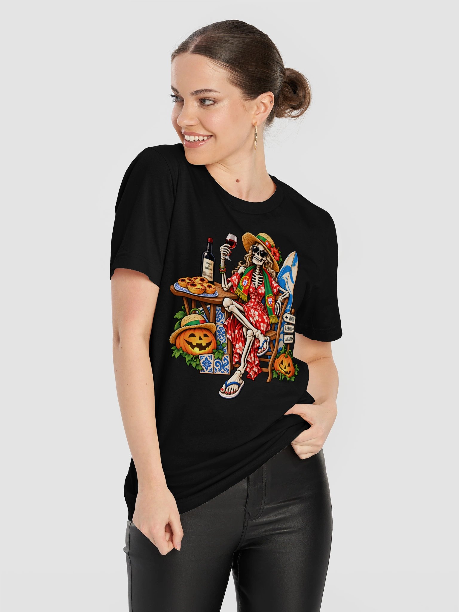 Portuguese Skeleton Halloween Womens Shirt product image (98)