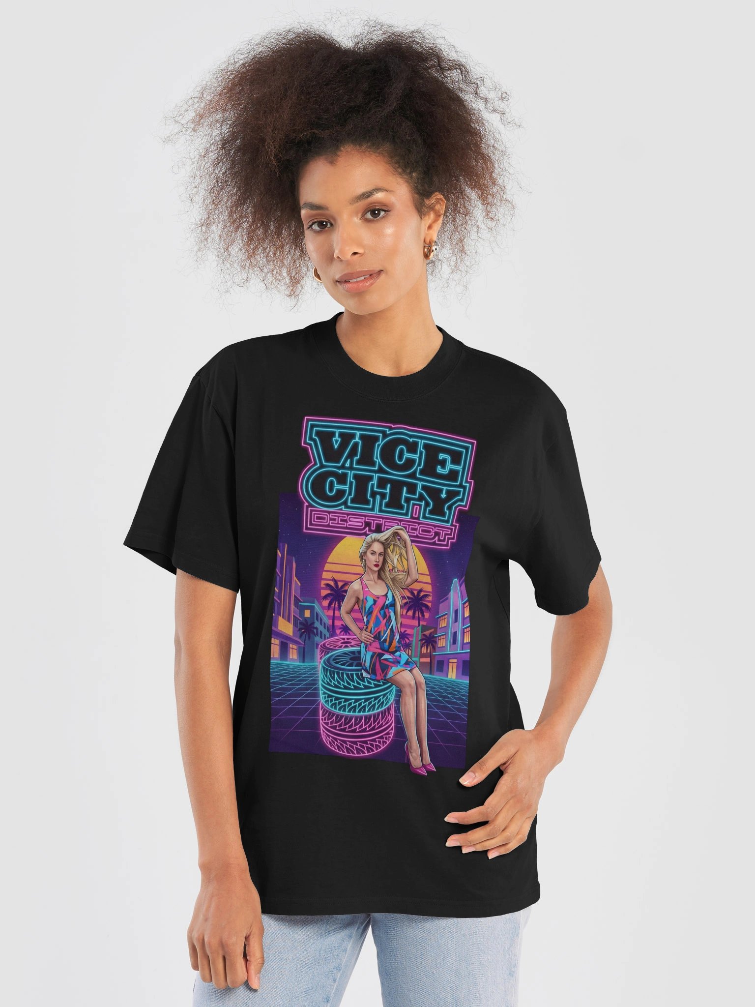 Vice City District electric Wave Tee product image (5)