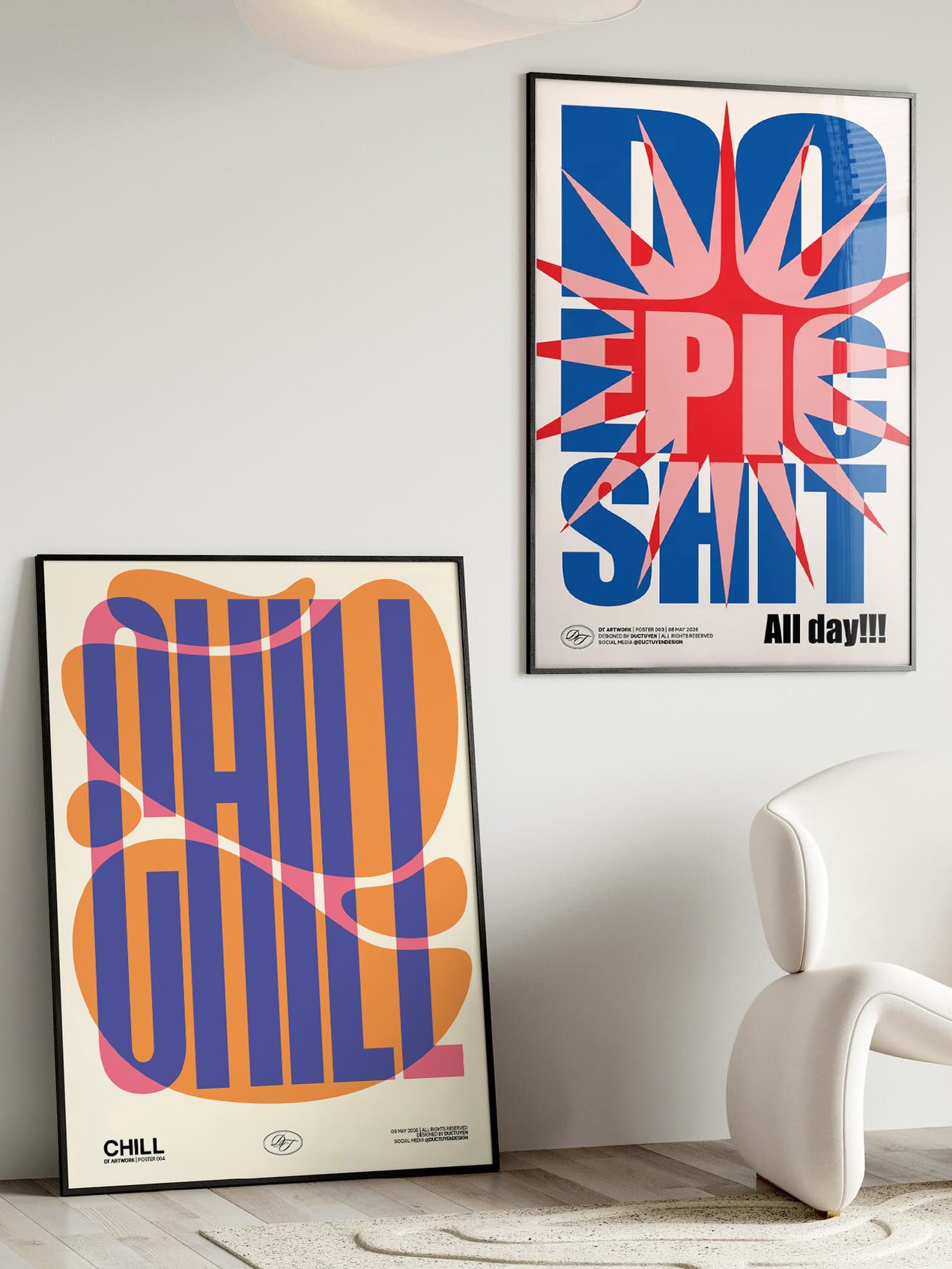 "CHILL" Abstract Typography Framed Poster product image (9)