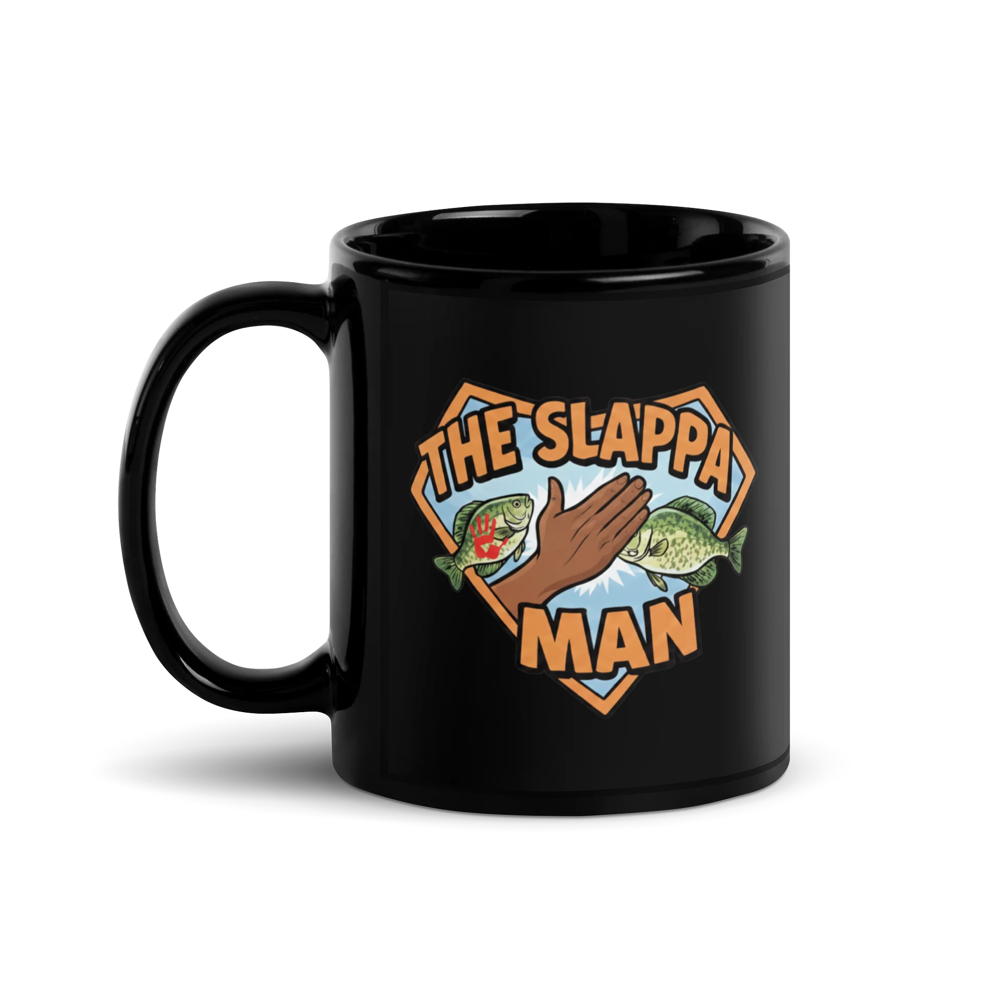 The Slappa Man Black Glossy Mug product image (1)