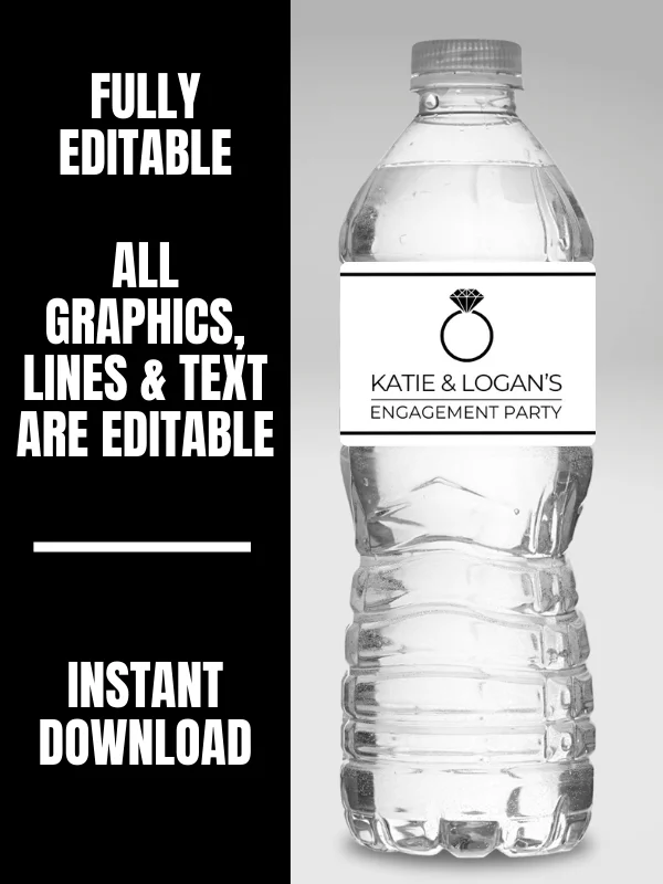Wedding / Engagement Party Water Bottle Wrappers product image (6)