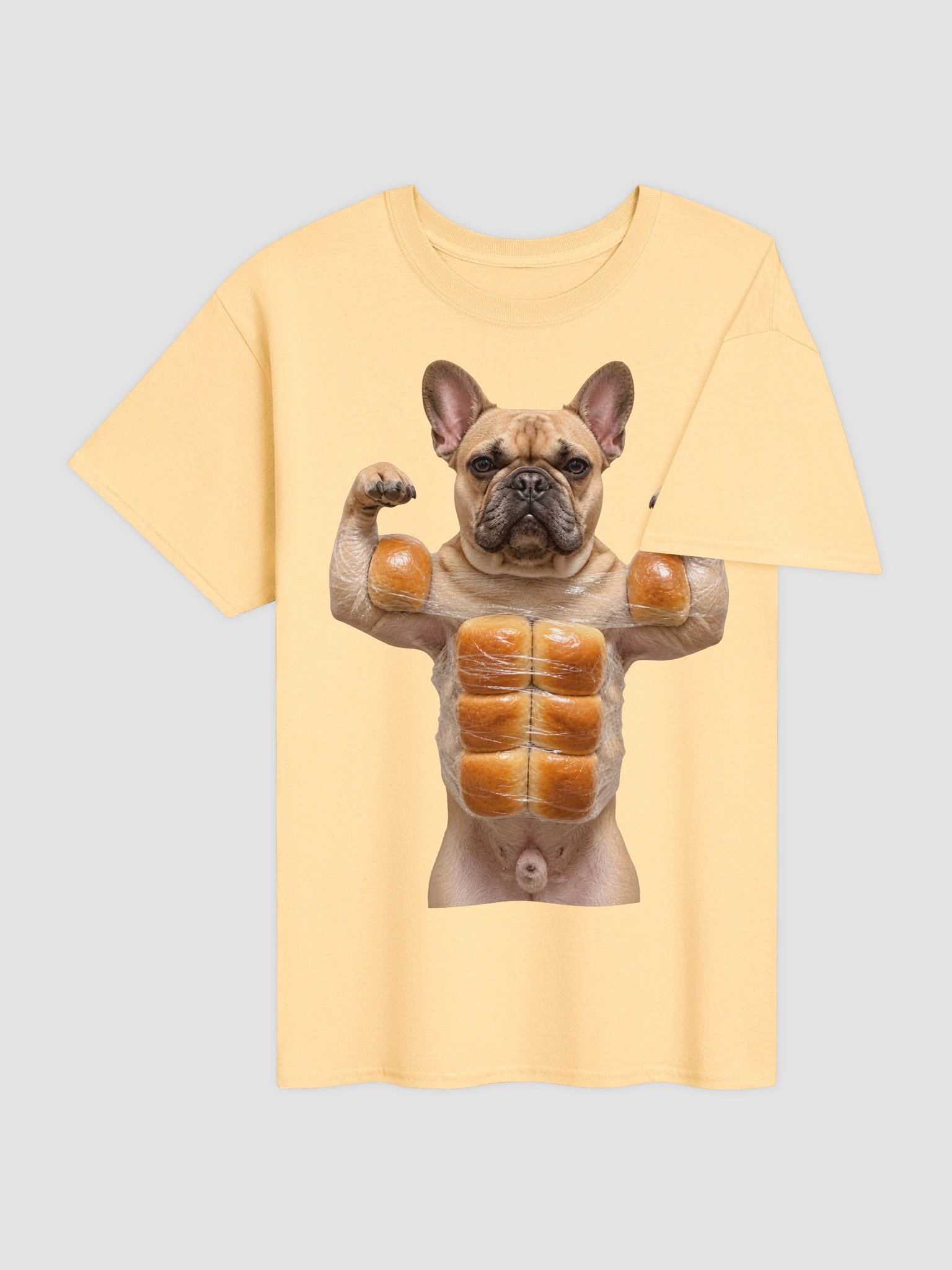 Bread Abs Gym French Bulldog Funny Workout Shirt - Six Pack Bread Rolls Dog Meme Tee product image (3)