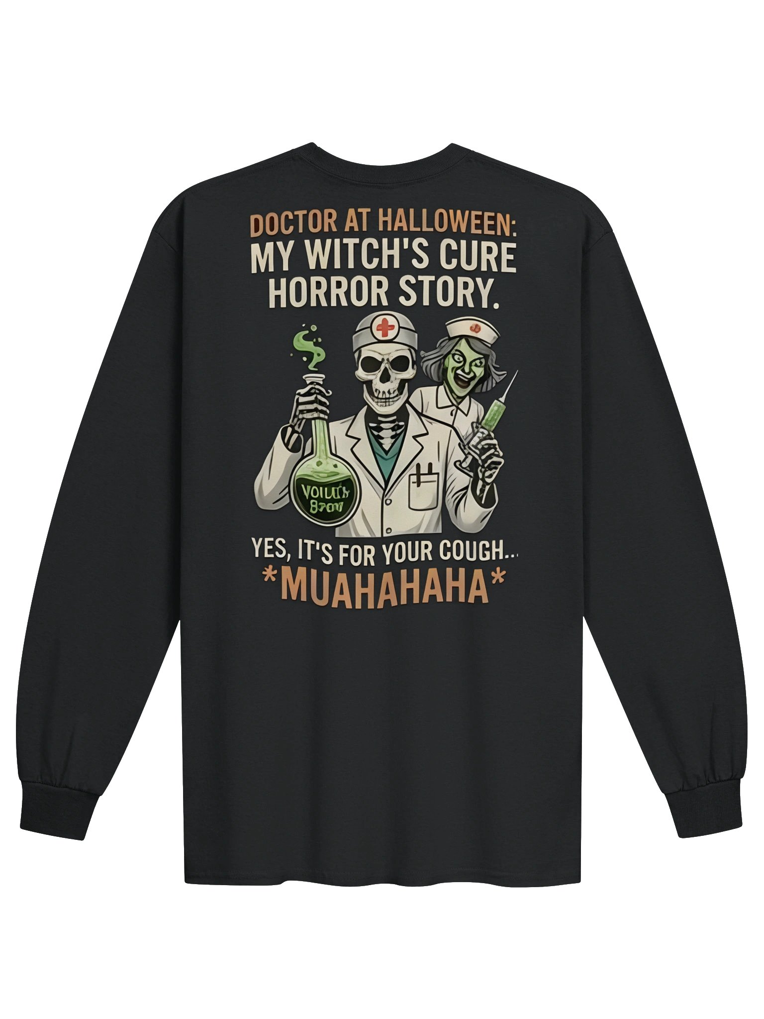Funny Halloween Doctor Sweatshirt – Witch's Cure Spooky Medical Graphic Pullover product image (2)