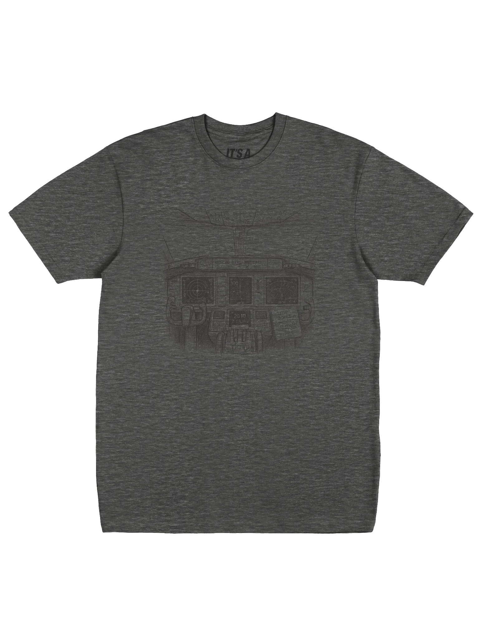 FLIGHT MODE- Washed Cockpit Tee (Charcoal Heather | Cotton Heritage Premium) product image (1)