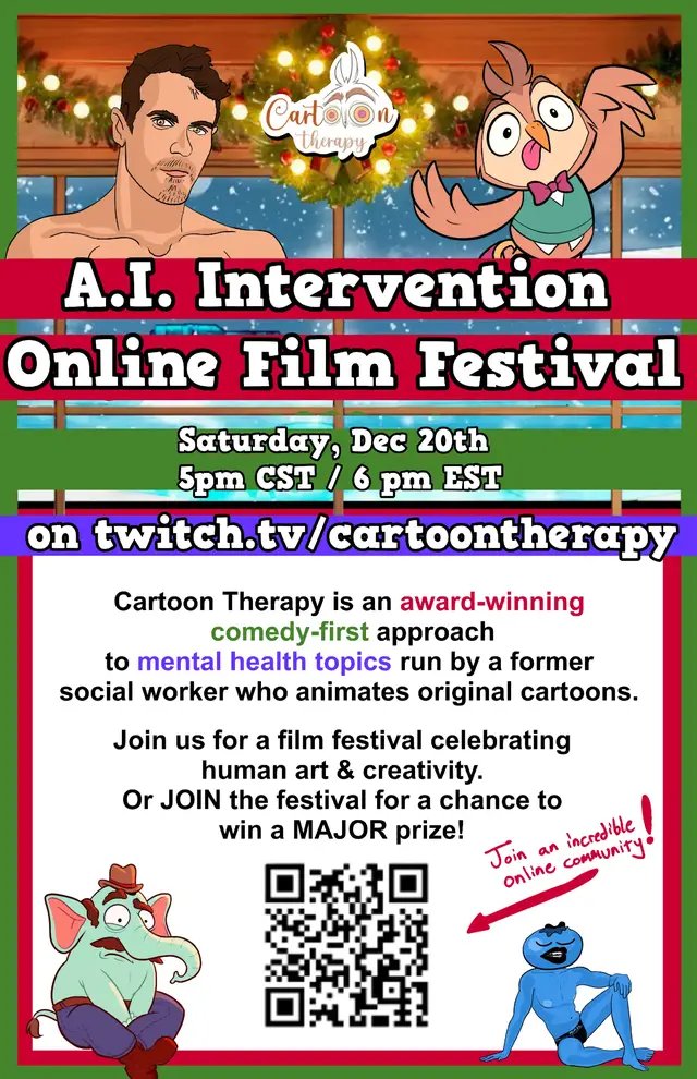 I've submitted a film to cartoon therapy's upcoming film fest and have also helped on other people's films. It's a really fun time in one of my favorite communities. 😁