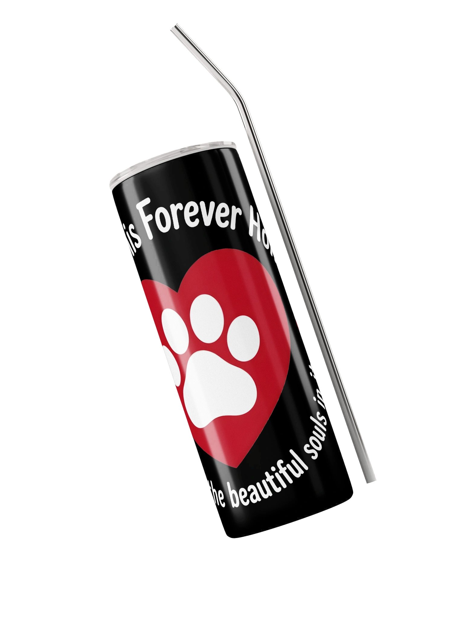 Bless This Forever Home Paw Heart Tumbler (black) product image (4)