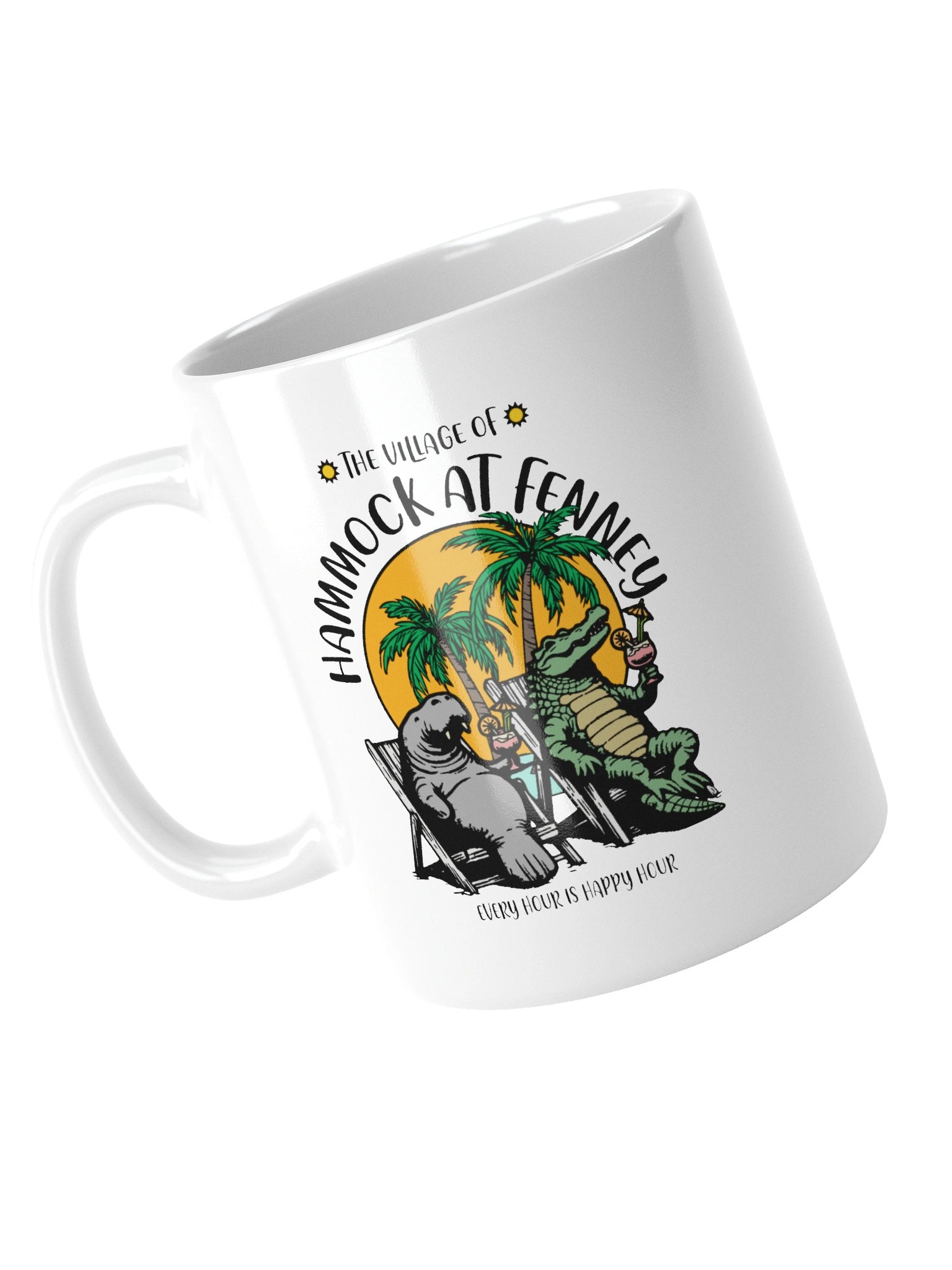 The Village of Hammock at Fenney TV Florida USA Fun Manatee Alligator Design Coffee Mug product image (11)