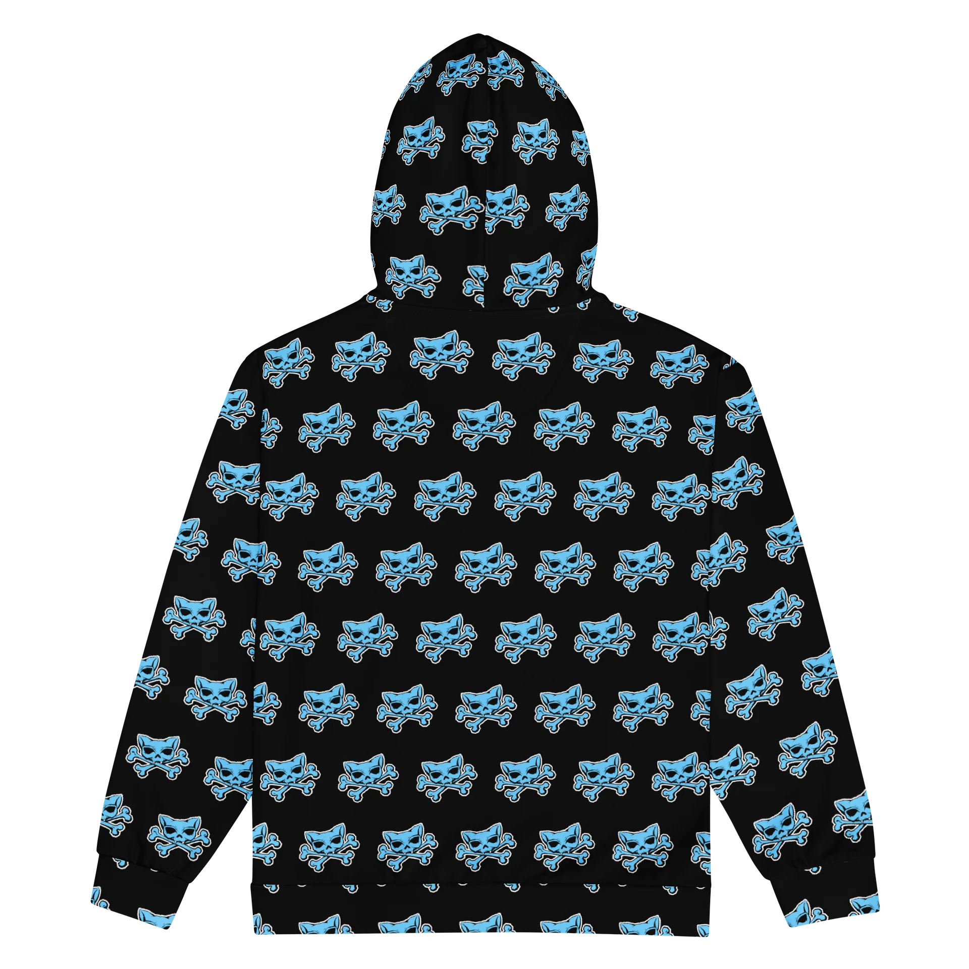 (Dark Mode) Blue Kat Skull Zip Hoodie product image (2)
