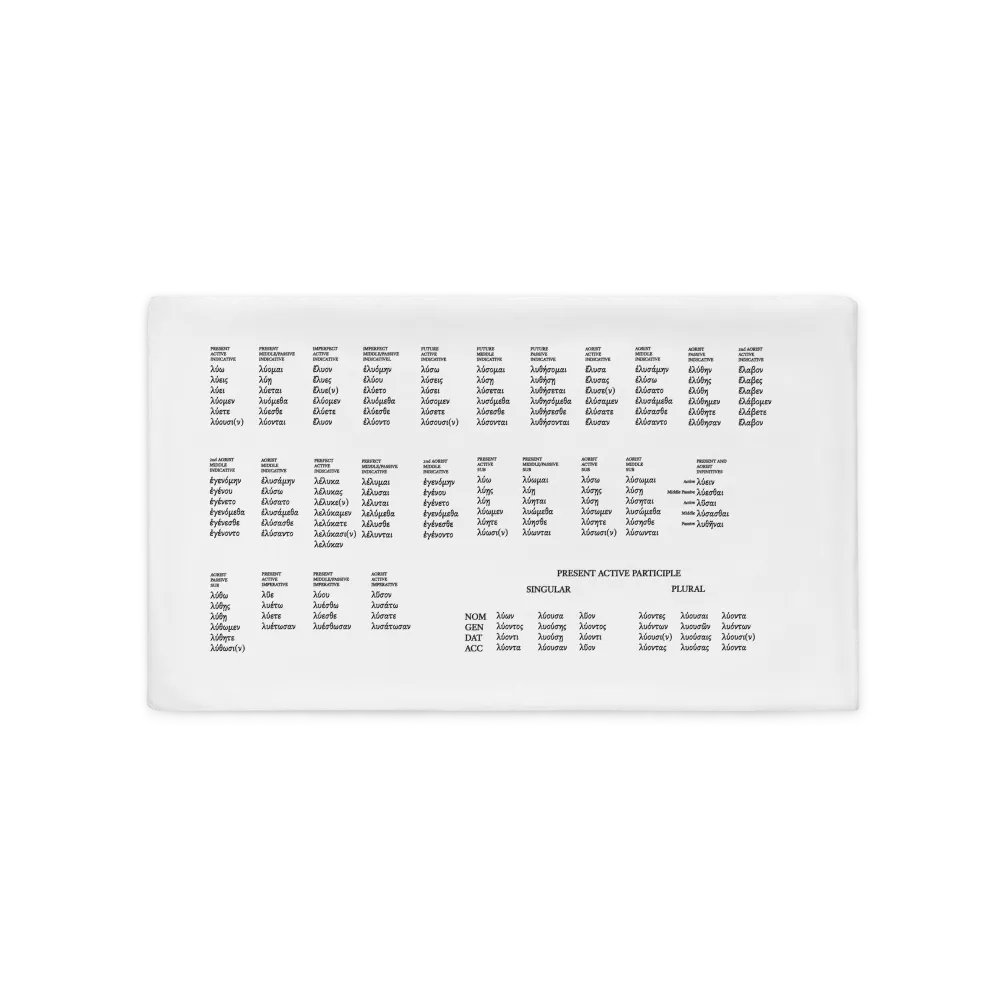 Greek Paradigms Pillow Case, 20″×12″ product image (1)