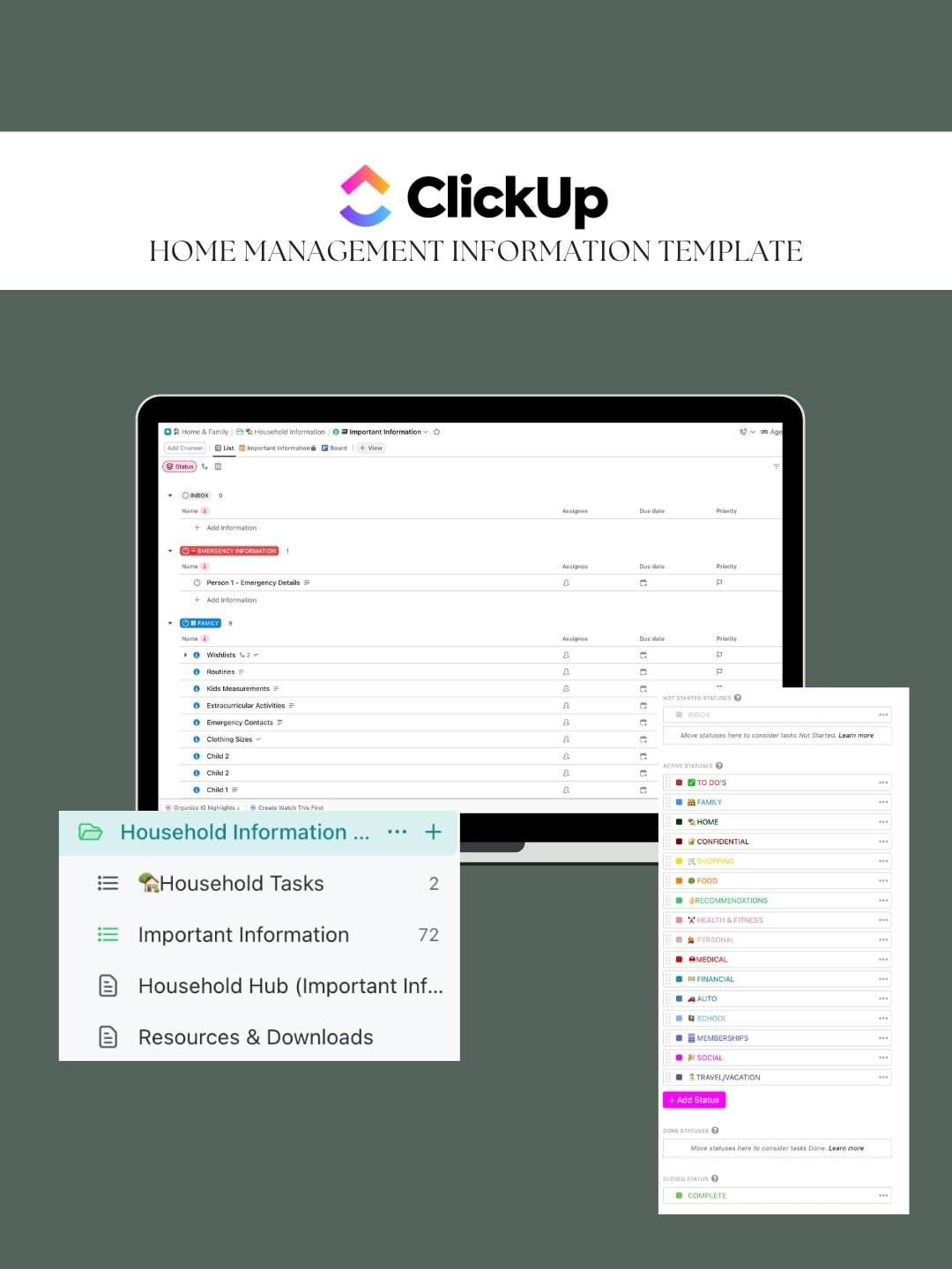 ClickUp Household Information Template product image (1)