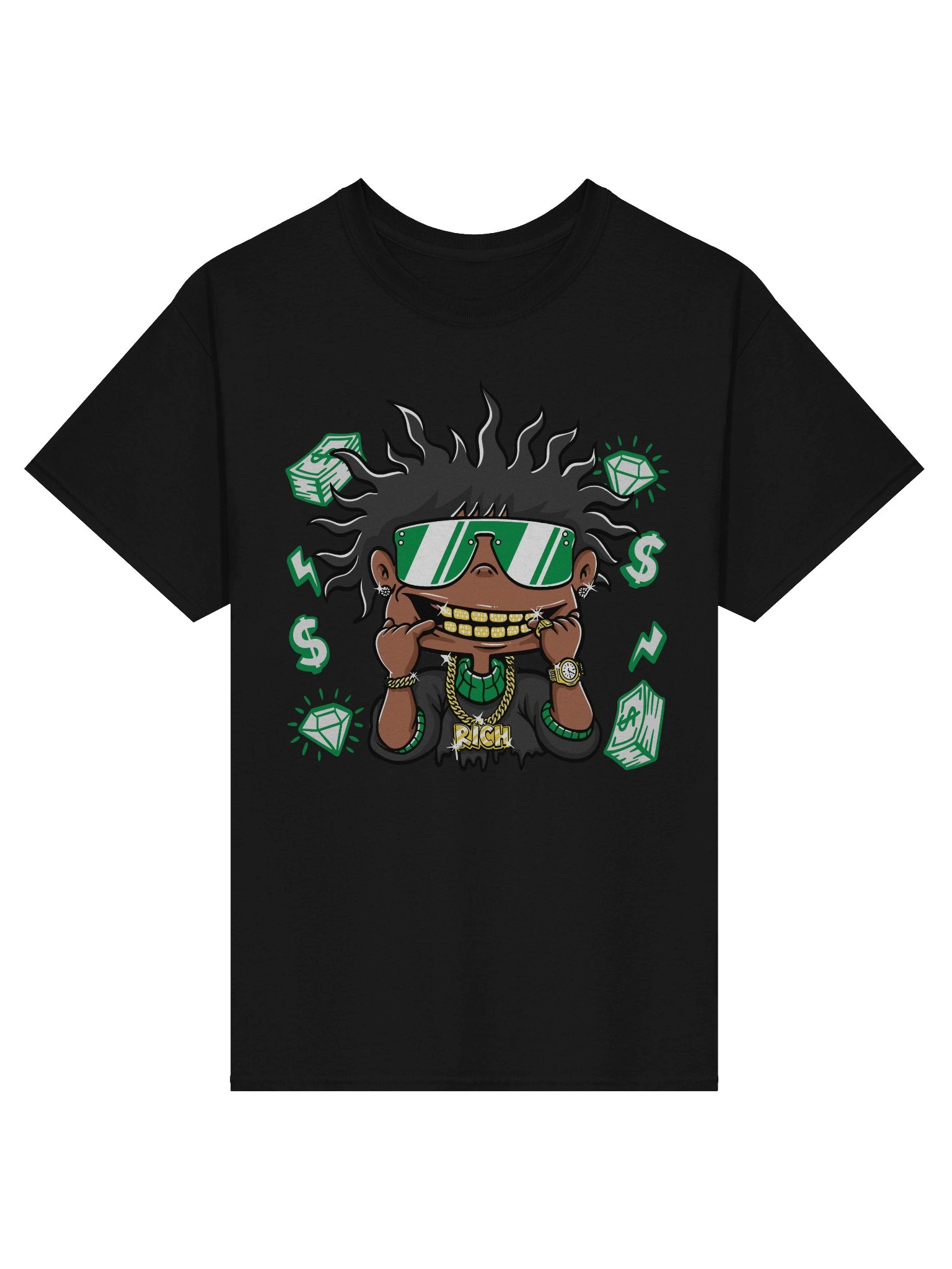 Rich Vibes Cartoon T-Shirt - Unisex T-Shirt – Premium Printed T-Shirt for Everyday Casual & Streetwear product image (1)