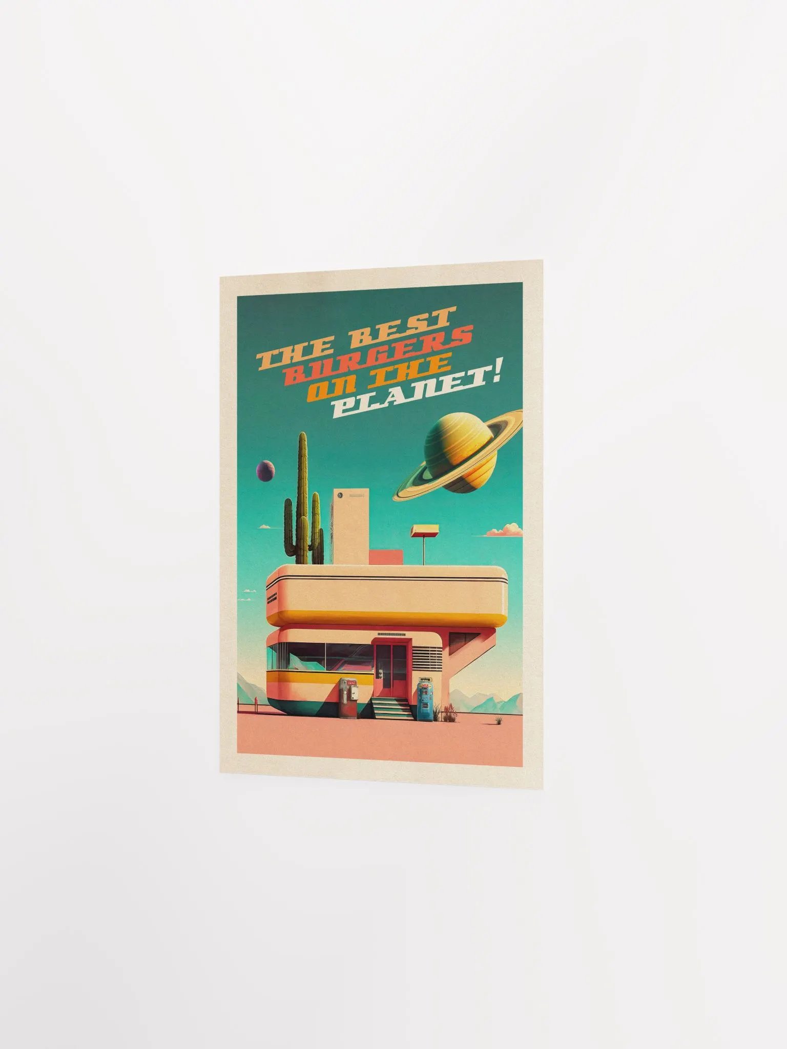 The Best Burgers on the Planet! — Vintage space poster, retro space art, propaganda poster, retrofuturism art, retro sci-fi print product image (9)