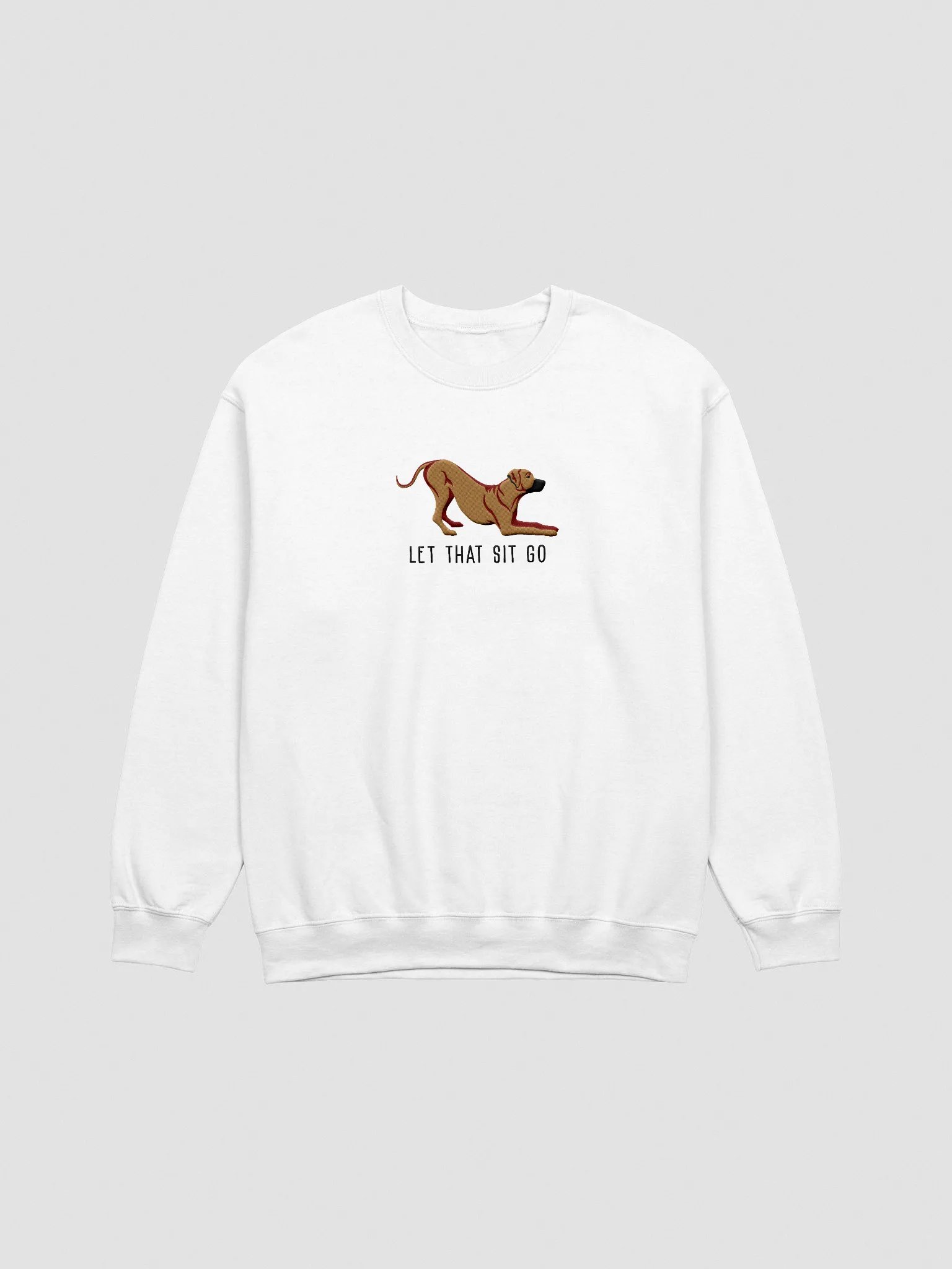 Let That Sit Go Sweatshirt (Embroidered) of a Rhodesian Ridgeback(Tan) product image (3)