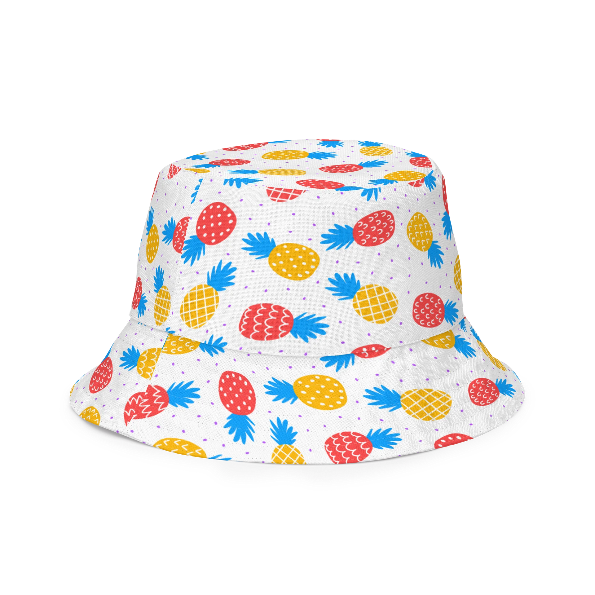 Colorful Pineapples Dots Reversible Bucket Hat product image (5)
