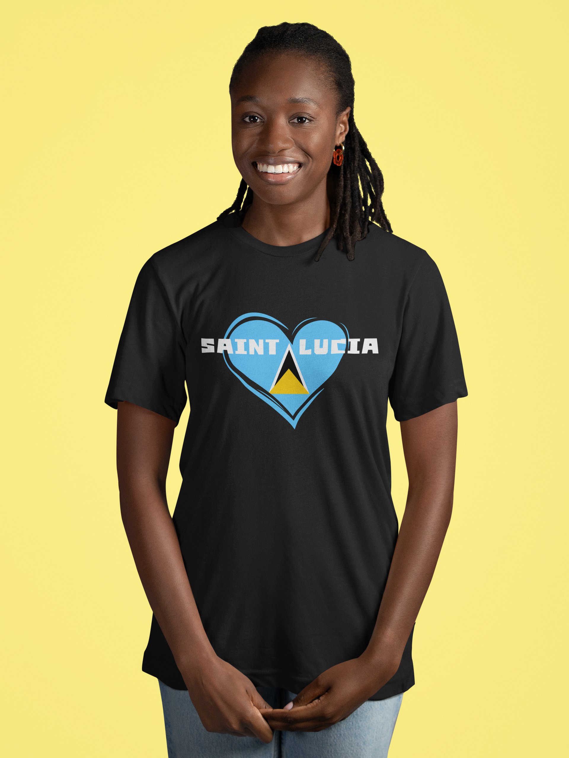 Glitch Heart Saint Lucia T-Shirt product image (24)