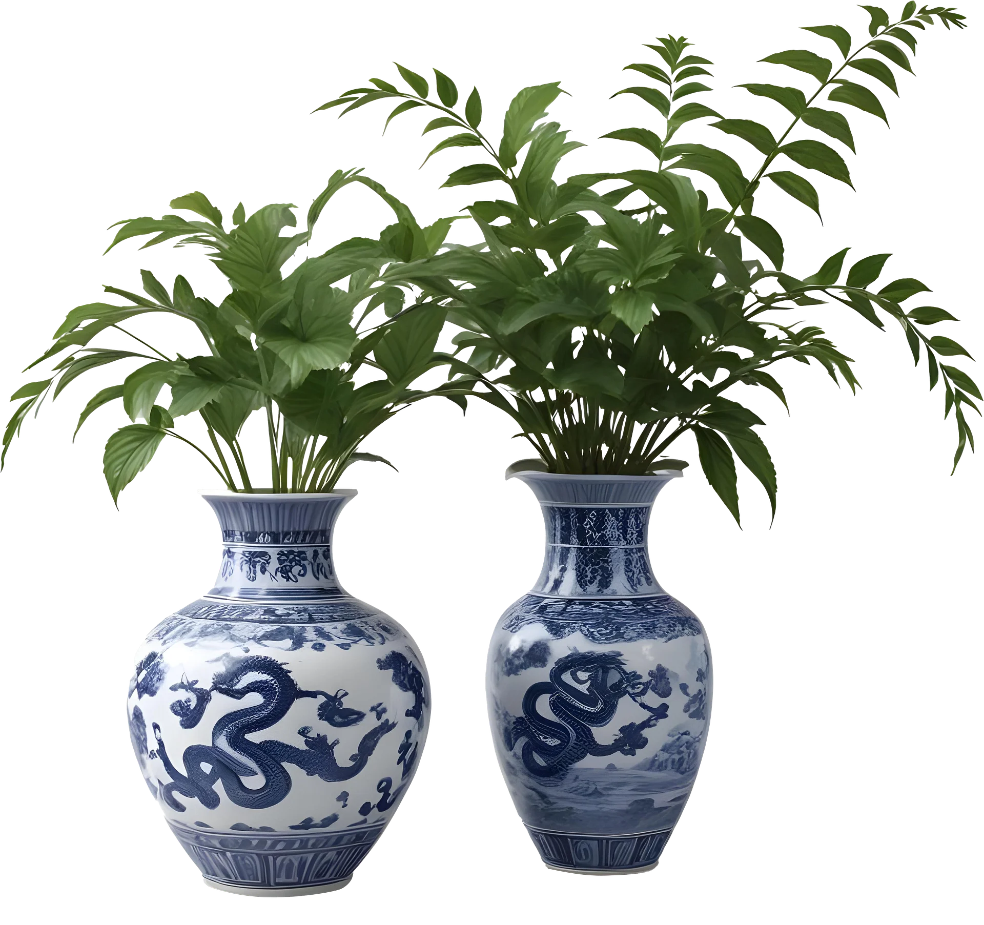 Chinese Porcelain Vase – Year of the Dragon with Serpent Décor PNG product image (1)